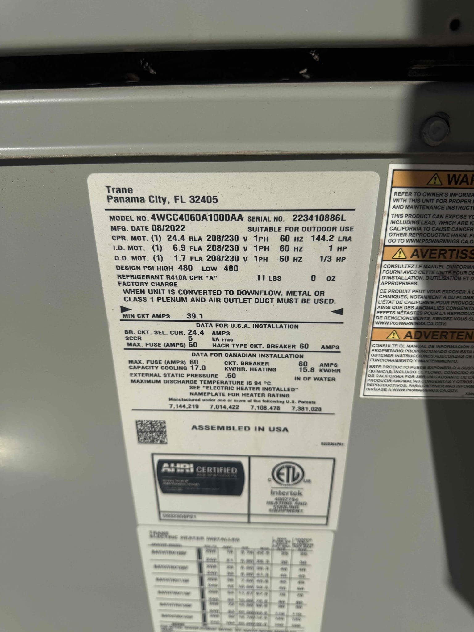 Performed annual heating maintenance on a 2022 American Standard package unit. Replaced 20x30 filter located in lower wall. Followed sequence of operations and checked voltage, amperage, capacitors, temperature rise, Freon levels, cleared condensation lines, and secured electrical connections. Cycled system back into cooling and verified proper operation. Honeywell 8000 thermostat checked out operational. System is working properly in cooling at this time of service. Client renewed HFCP via CC and opted to wait to schedule next service. 