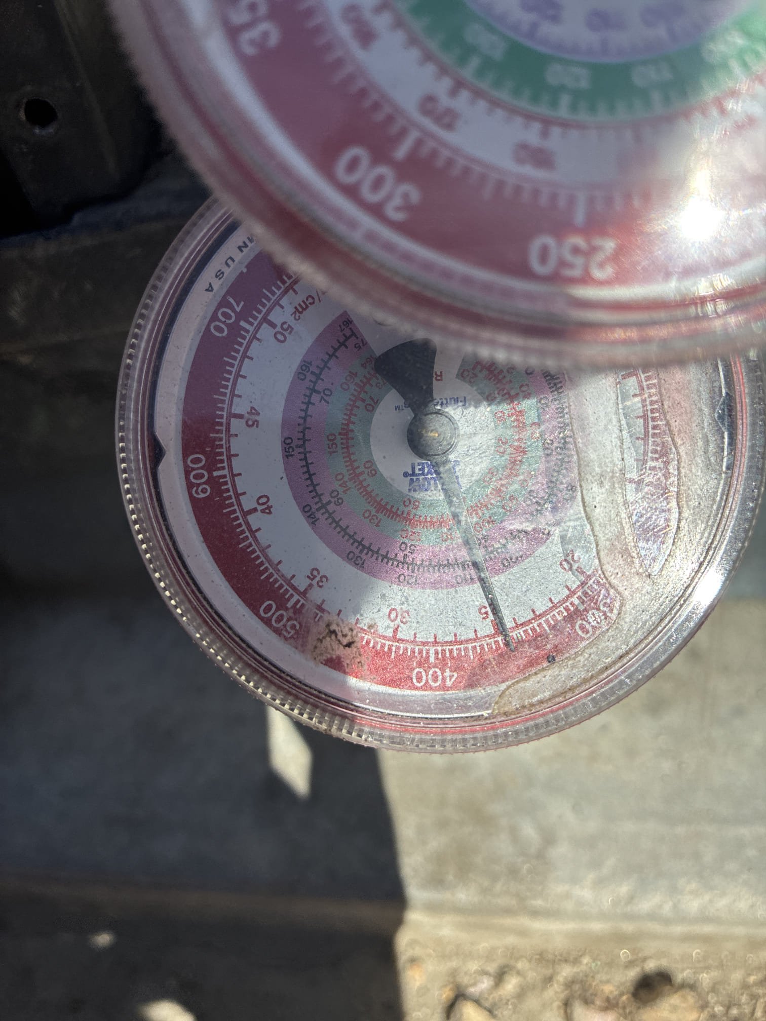 La Quinta, CA - Returned to check on pressure test. Found line set and coil pressure held. Found slight leak in condenser Schrader valve, replaced four Schrader valves. Pulled vacuum and cycled system. System is properly running.