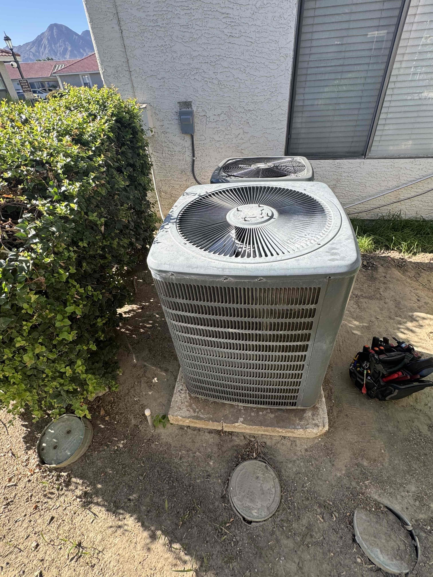 Maintenance for a Goodman 1.5 ton horizontal heat pump. Two 20 x 20 filters located in hallway in front of FAU. Condensation lines cleared filters changed. Ecobee thermostat working properly. Check system sequence of operation. Checked compressor amps, checked fan motor amps, checked capacitor, checked fuses, and disconnect box, checked Freon and temperature split. verified all electrical safety. Upon maintenance shut power off on outdoor unit tested contactor and making severely loud buzzing noise. Notified client condition of contactor recommend replacing. Client agreed to signed estimate. Installed two pole contactor and test system operation. System is working at time of maintenance.