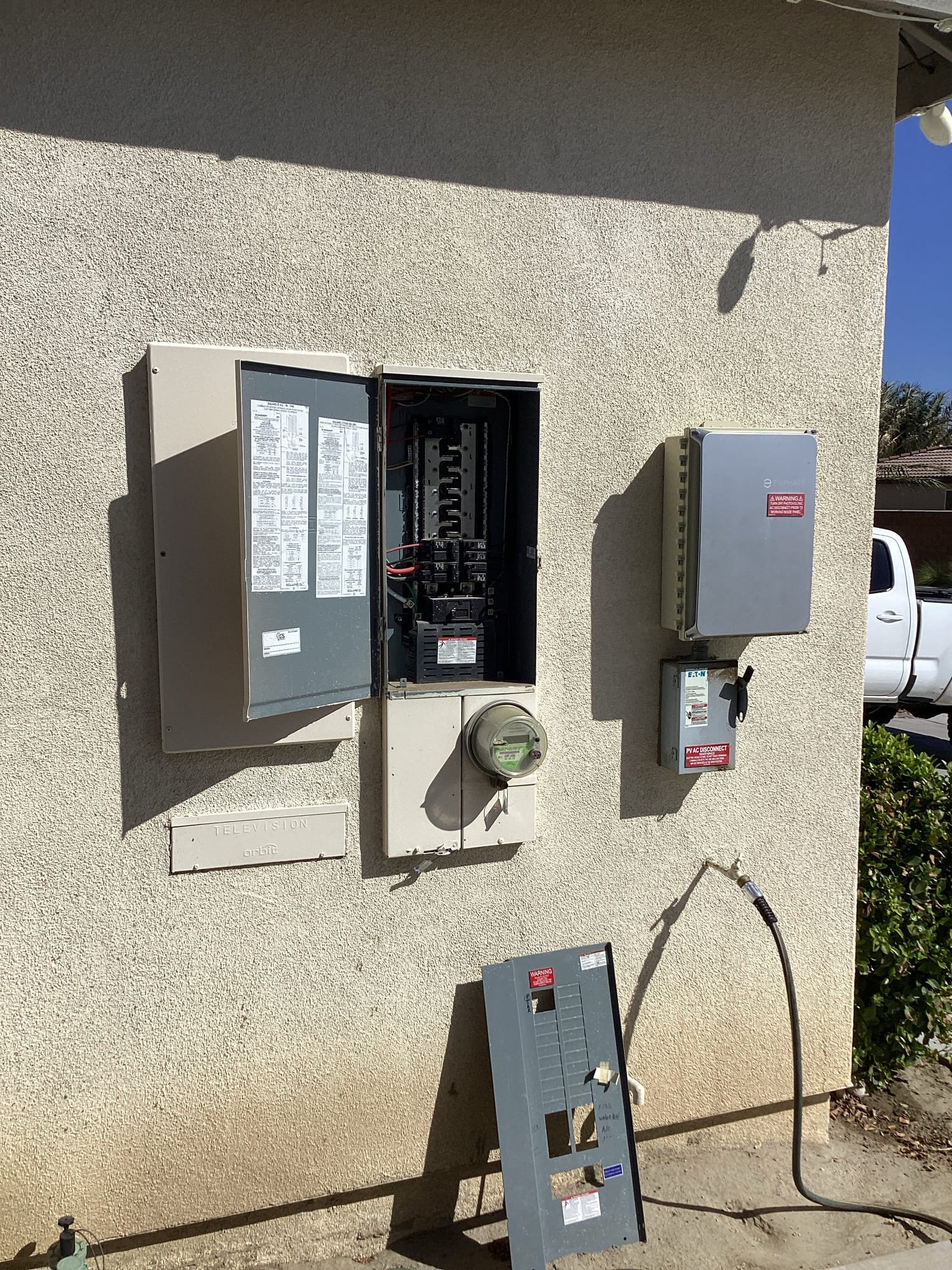 Gave customer a price for installing an EVC charger on main breaker panel directly behind panel.