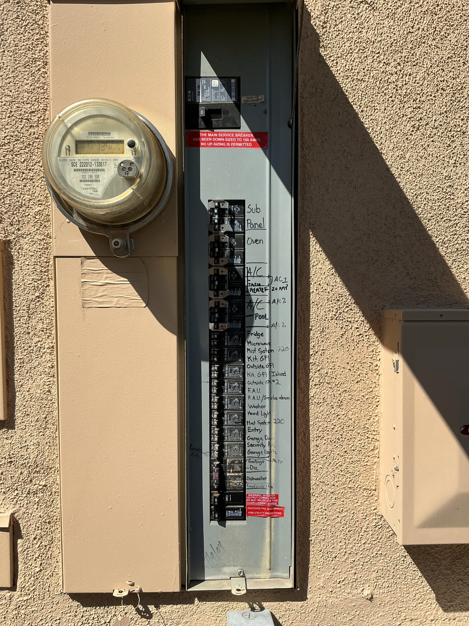 Arrived to take pictures for Southern California Edison for panel upgrade job.