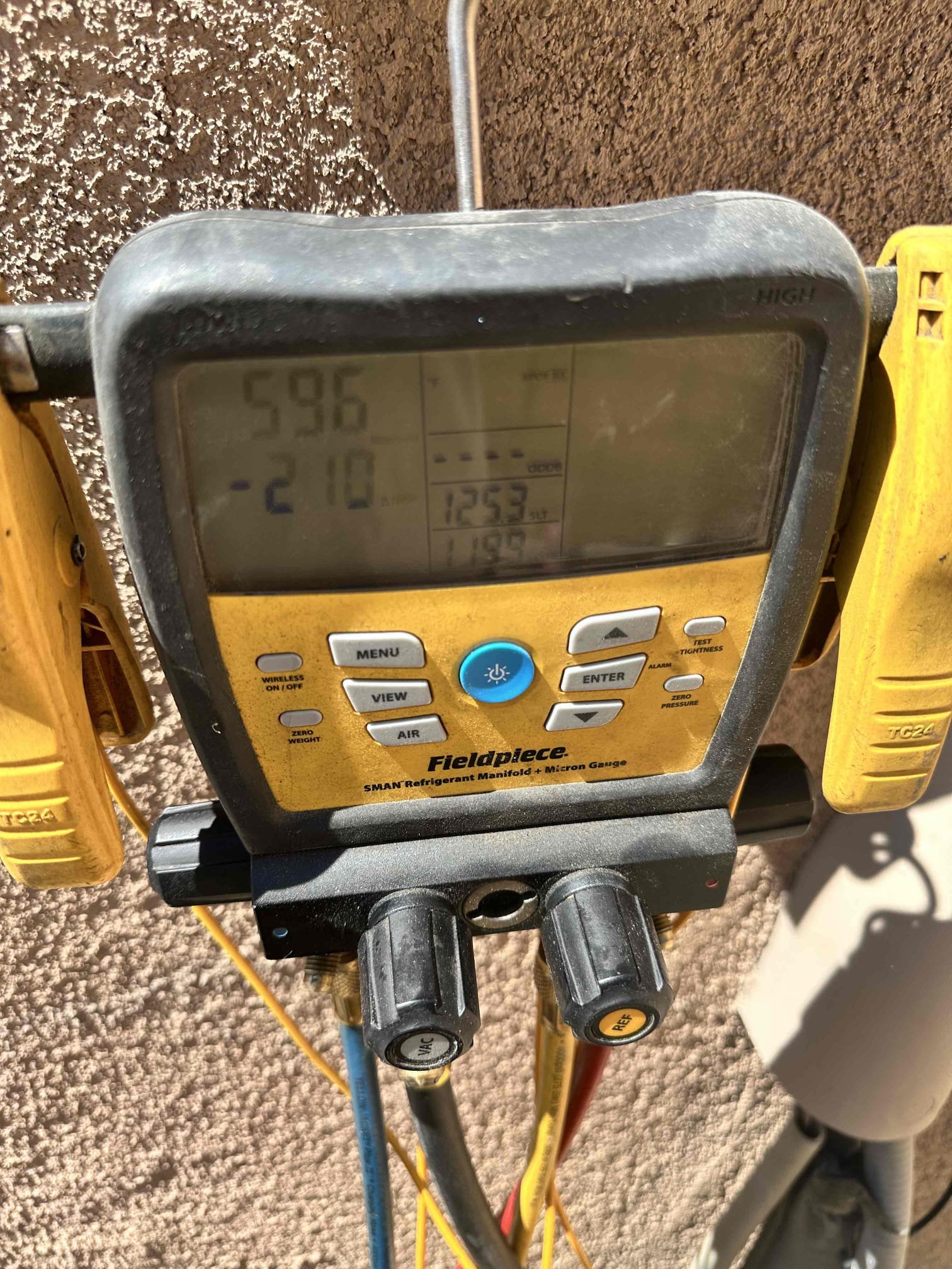 Cathedral City, CA - Installed compressor vacuum system, and cleaned bottom of condenser all the dirt systems cooling properly at this time