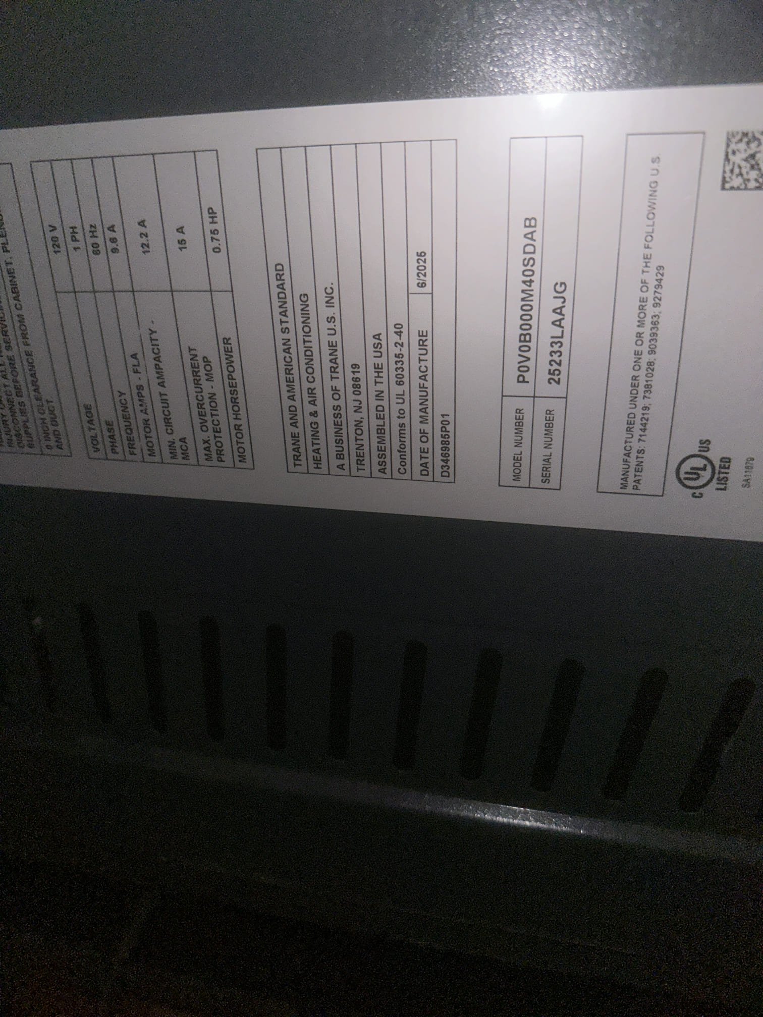 Demand Call – Two-System Electrical Diagnosis
System 1 – Living Area
Outdoor Equipment
Make: American Standard Silver
Model: 5A6H4036A1000AA
Serial: 25244LULGF
Manufacture Date: June 2025
Indoor Equipment
Make: American Standard
Model: POV0B000M40SDAB
Serial: 25233LAAJG
Manufacture Date: June 2025
Diagnosis and Findings:
Reconfigured low-voltage control wiring to the appropriate indoor and outdoor equipment. Isolated both systems and verified proper equipment pairings. Cycled System 1 through a cooling call and confirmed that the indoor blower and corresponding outdoor equipment energized together and shut off properly when the cooling call was removed. Verified proper communication and coordinated operation between the indoor and outdoor equipment.
System 1 Status: Equipment operating properly.

System 2 – Bedrooms
Outdoor Equipment
Make: American Standard Silver
Model: 5A6H4036A1000AA
Serial: 261834L3KF
Manufacture Date: April 2026
Refrigerant: R-454B
Indoor Equipment: Services the b