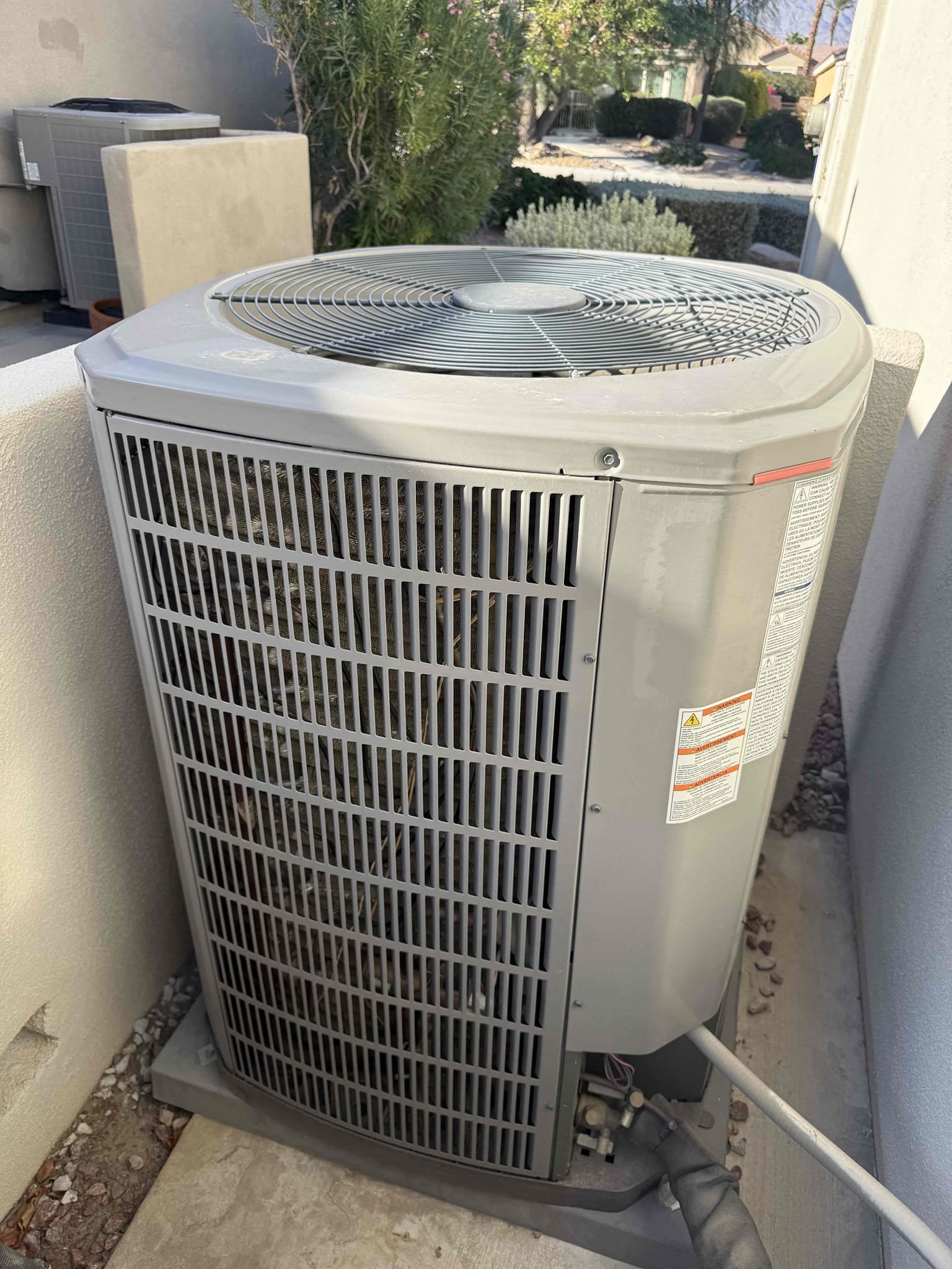 Performed indoor/outdoor safety maintenance check on a 2020 American Standard Platinum heat pump. Fau is located in master closet attic access. Cleared condensation lines from fau. Replaced 20x30 filter located in entry ceiling. Followed sequence of operations and checked voltage, amperage, temperature rise/split, refrigerant levels, found no error codes on CDA, and dusted off electrical compartment. 1050 thermostat checked out operational. System is working properly at this time of service. Scheduled cooling maintenance on site with client. 
