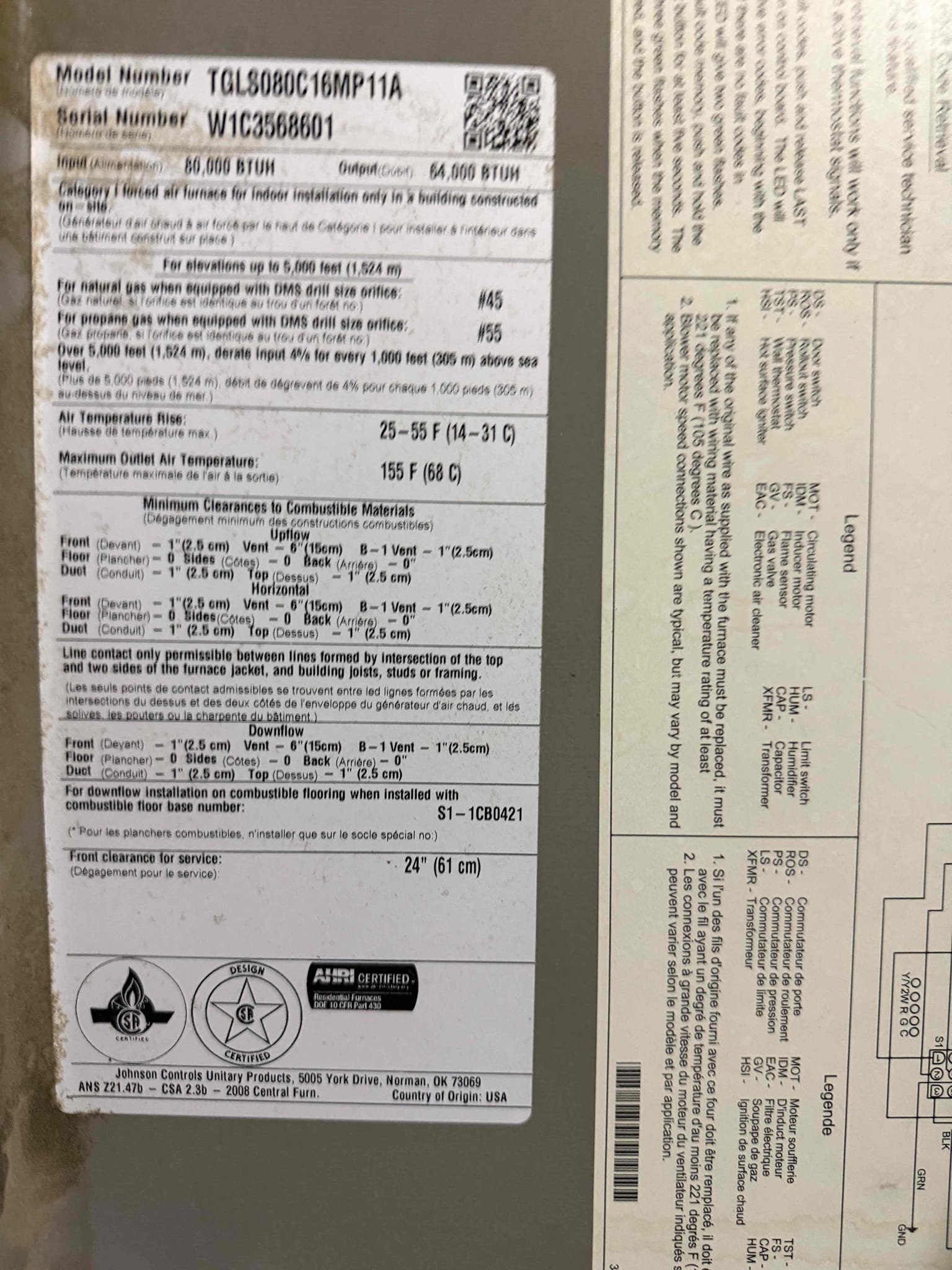 Preformed an indoor and outdoor safety maintenance on a York split system, Filters located in filter rack, fau located in garage, condenser located on backside of home, changed 20x25 filter, flushed condensation line through jones valve, condenser checked out with no issues, on fau followed sequence of operation, checked for amperage and voltage, checked for blower speed, check for any loose connections, check for temperature rise, everything within range also cleared dust accumulated   inside electrical component. System is working within specification in heating/cooling at the time of maintenance.