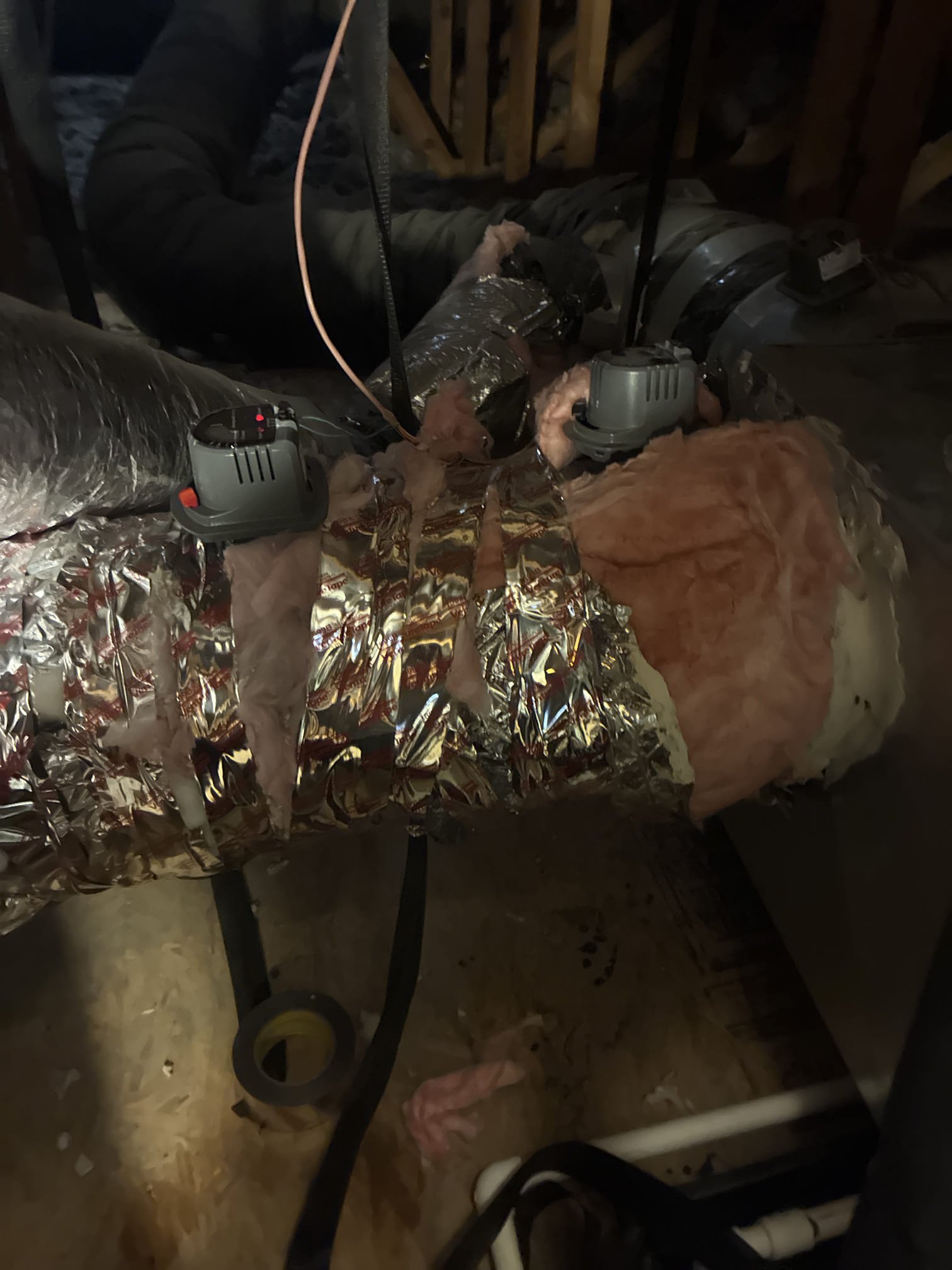 Installed 12” 24 volt Honeywell damper for guest bedrooms and tested. Comfort indoor service on 2025 American standard gold split system. Fau located inside attic, condenser on west side of home. Replaced filters and flushed lines. Checked attic and temperature split.