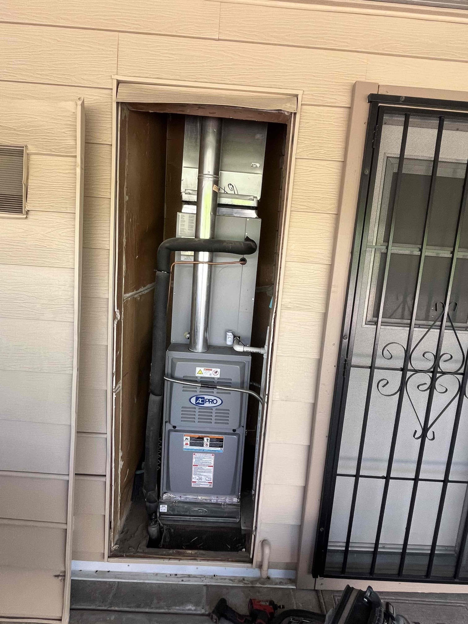 🔥❄️💨
Semi annual HVAC fall service
Cleared condensation line, tested water, safety switch and replaced 16 x 25 filter located within the furnace/outdoor mechanical closet.
Thermostat checked out OK
Check burners, gas, pressure, heating, safety sensors, blower motor amps, clean out burners and furnace

Outdoor equipment, checked capacitor, fan motor, compressor, amps and voltage. Secured and clean connections at condenser and fuse

While performing maintenance found oil markings on UV wrap and Thermoflex
Removed both items bubble tested fittings, found no refrigerant leak

As a courtesy, replaced 2 feet of Thermoflex and UV wrap 
Rinsed condenser coil
✅
Equipment checked out operational at this visit

Attached is an estimate for whole house air purification