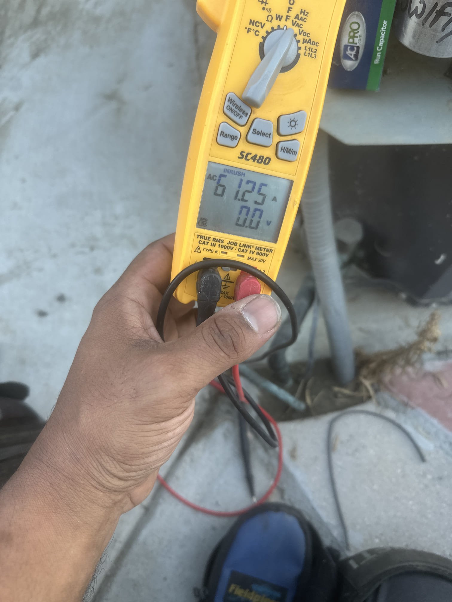 Demand Call – No Cool

Upon arrival, client had the equipment turned off. Turned equipment on and found only the indoor equipment operating. Verified proper low-voltage call to the contactor, but found no 220V present at the contactor. Traced high voltage back to the outdoor equipment and found no power present due to a tripped breaker. Reset breaker and cycled equipment. Checked compressor startup and found inrush current exceeding desired operating specifications. Installed a compressor saver kit and retested compressor startup. Inrush current was reduced to approximately 61.25 amps, compared to the compressor rated LRA of 135 amps. Verified compressor running amperage at approximately 21.77 amps and condenser fan motor amperage at approximately 1.23 amps, both within equipment specifications. System is now cooling and operating properly upon completion. Client stated there had been previous issues with the AC system that were repaired by a family friend. Informed client of the benef
