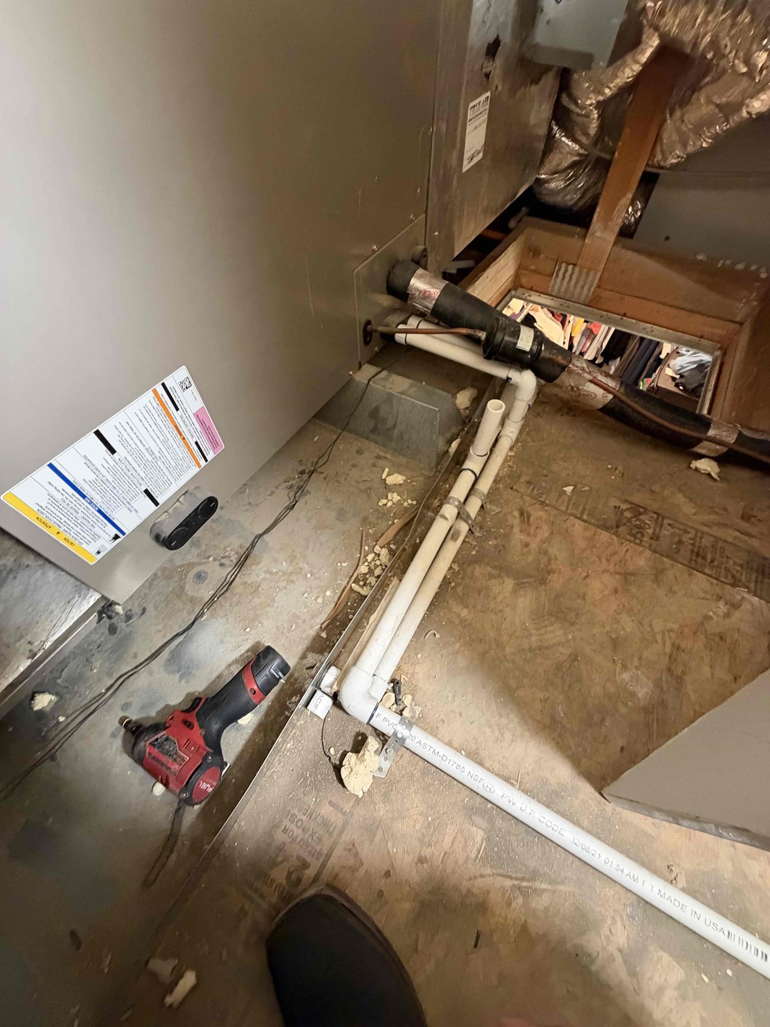 Maintenance on a carrier horizontal 4 ton heat pump. Attic access in master bedroom closet 20 x 30 upstairs hallway and 14 x 14 in master bedroom. Condensation line is cleared filters changed zoning for living room and master bedroom. Check system sequence of operation. Check compressor amps, check fan motor amps, checked capacitor, checked disconnect box, checked FAU, checked temperature split. Verified all electrical and safety. upon maintenance FAU had mold growth. Notified client spoke with client and recommended Reme halo air purifier talked about the benefits of having one for indoor air quality. Mold growth wasn’t severe. Client agreed and signed. Cleaned mold residue and installed Reme Halo air purifier. System is working per manufacture spec.