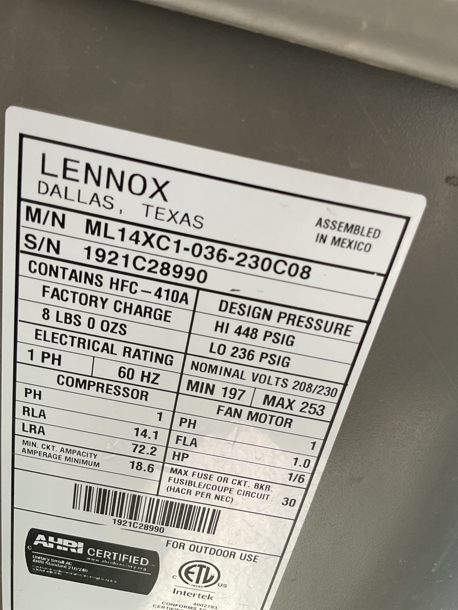 Upon arrival, turn bedroom unit #8990 on to cool but only blower motor condenser fan would operate compressor would not start. With further inspection discovered system had a faulty capacitor measuring zero MFD on Herm side. Install new capacitor and cycle system. System is now operating and cooling properly.