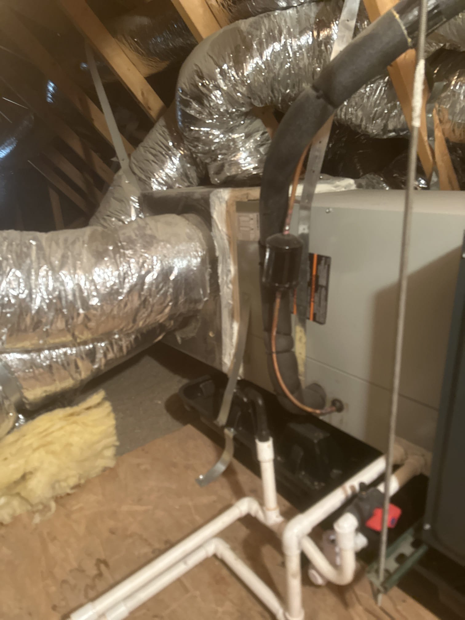 Indoor Equipment Maintenance / Safety Check

Performed maintenance and safety check on the indoor equipment. Verified the condensate drain line was clear and draining properly. Inspected the auxiliary safety pan and confirmed there was no water buildup present. Verified ductwork was properly attached, secured to the equipment, and in good condition.

Checked temperature rise and temperature split and confirmed readings were within expected operating range. Inspected electrical components, verified connections were secure, cleaned electrical components as needed, and confirmed proper voltage and amp draw.

Washed the outdoor condensing coil and cycled the equipment through operation. Equipment is currently heating and operating properly within manufacturer specifications.

Equipment information:
American Standard
Indoor model: P0V0C000M50SDAA
Indoor serial: 234026G5JG
Indoor manufacture date: 10/2023

Outdoor model: 4A6V8X48A1000AB
Outdoor serial: 24081PUPJF
Outdoor manufacture date: 02