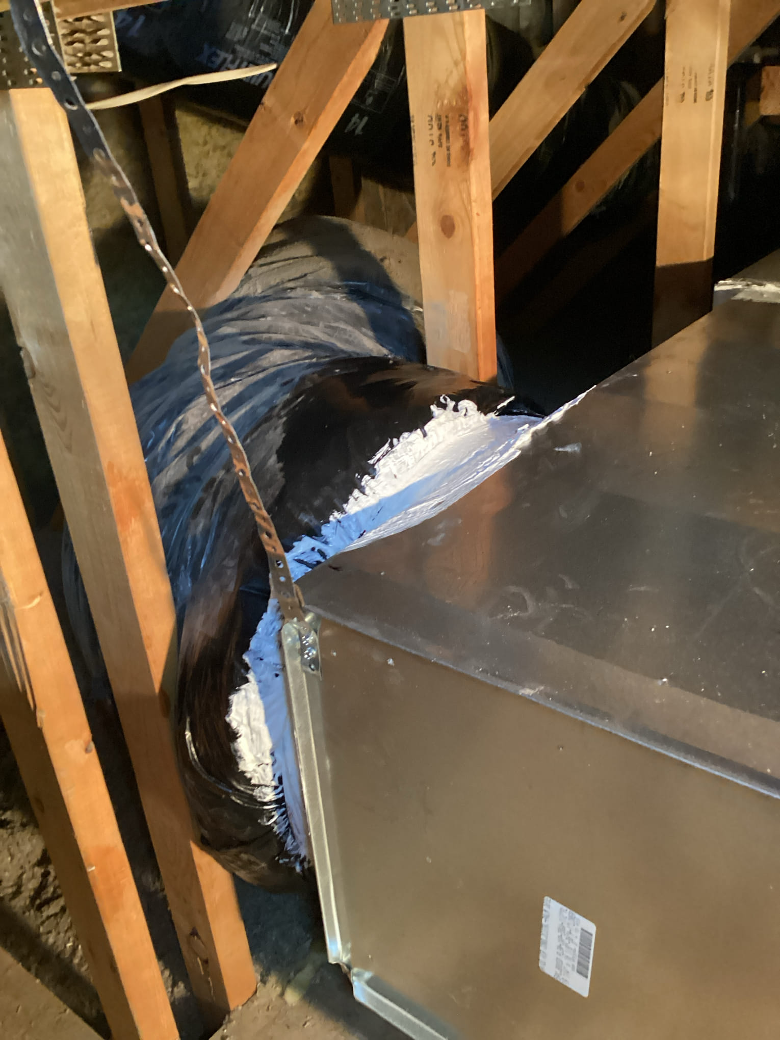 Estimate to install a 3 ton American Standard Silver 14 split heat pump for downstairs system. Run computerized heat load calculation to confirm sizing. Paying check must sign today 9/22/2026!

System had multiple issues , including a refrigerant leak. System used R-22 refrigerant which was phased out in 2020 by epa. System was past life expectancy and needed replacement.

Flushed refrigerant lines with rx11 flush. Pressure tested with nitrogen and checked all brazed connections. Pulled deep vacuum (195 microns). System cooling properly now with 20° split. Homeowner preferred to use the Ecobee thermostat. I reconfigured thermostat for heat pump. Tested in cooling and heating modes. Reconnected to homeowner phone app. Paid by check.