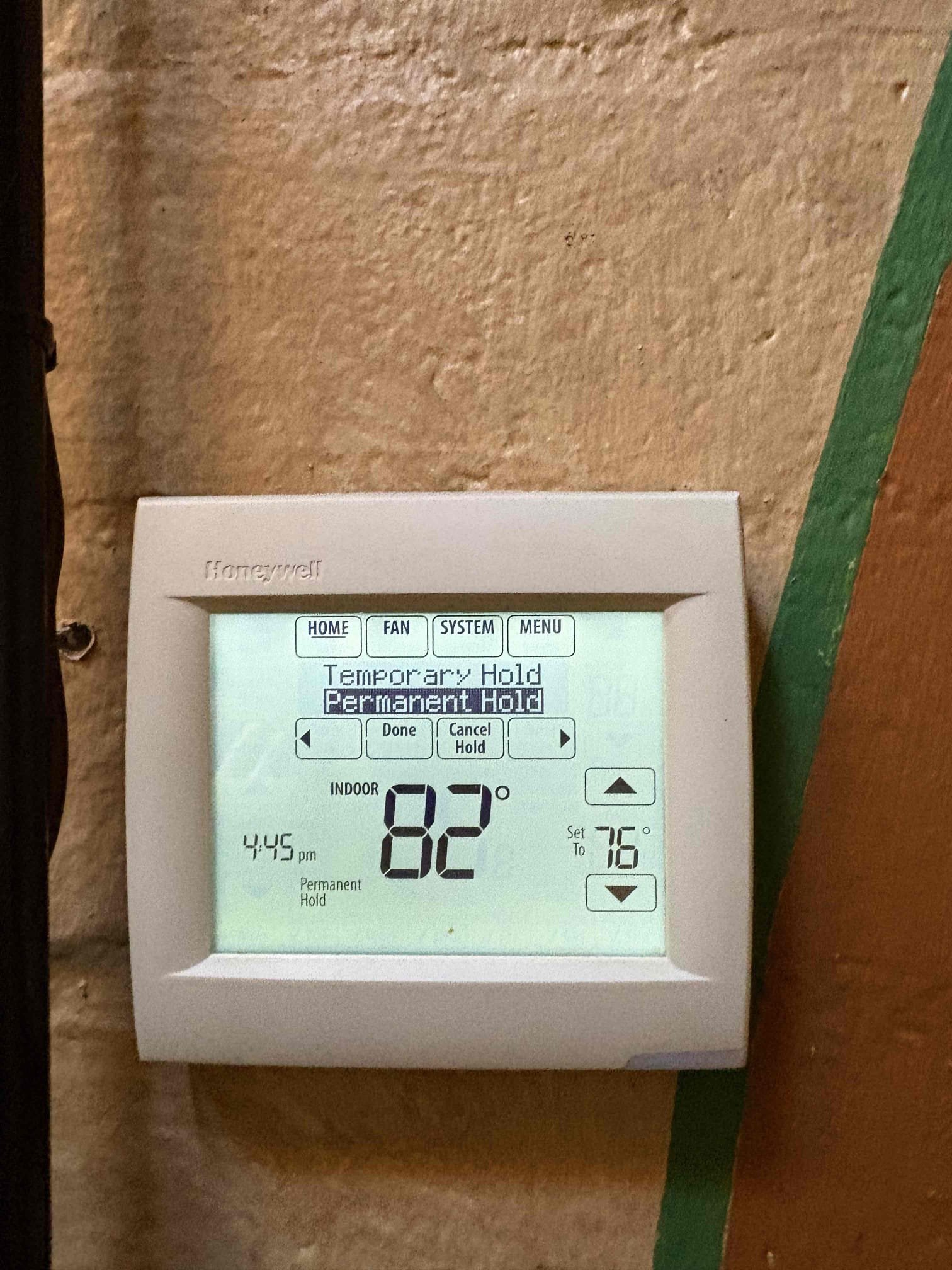 Today’s an annual safety check consisted of one package unit on the roof. I first begin with replacing the 20x25 filter in the room. The thermostat is properly operating. Capacitors in the pack unit checked out. The condensation line is draining off the roof properly. The amps checked out and the temperature supply split is also in the correct range. Overall, the system is operating to the manufacturer specs at this time of service.