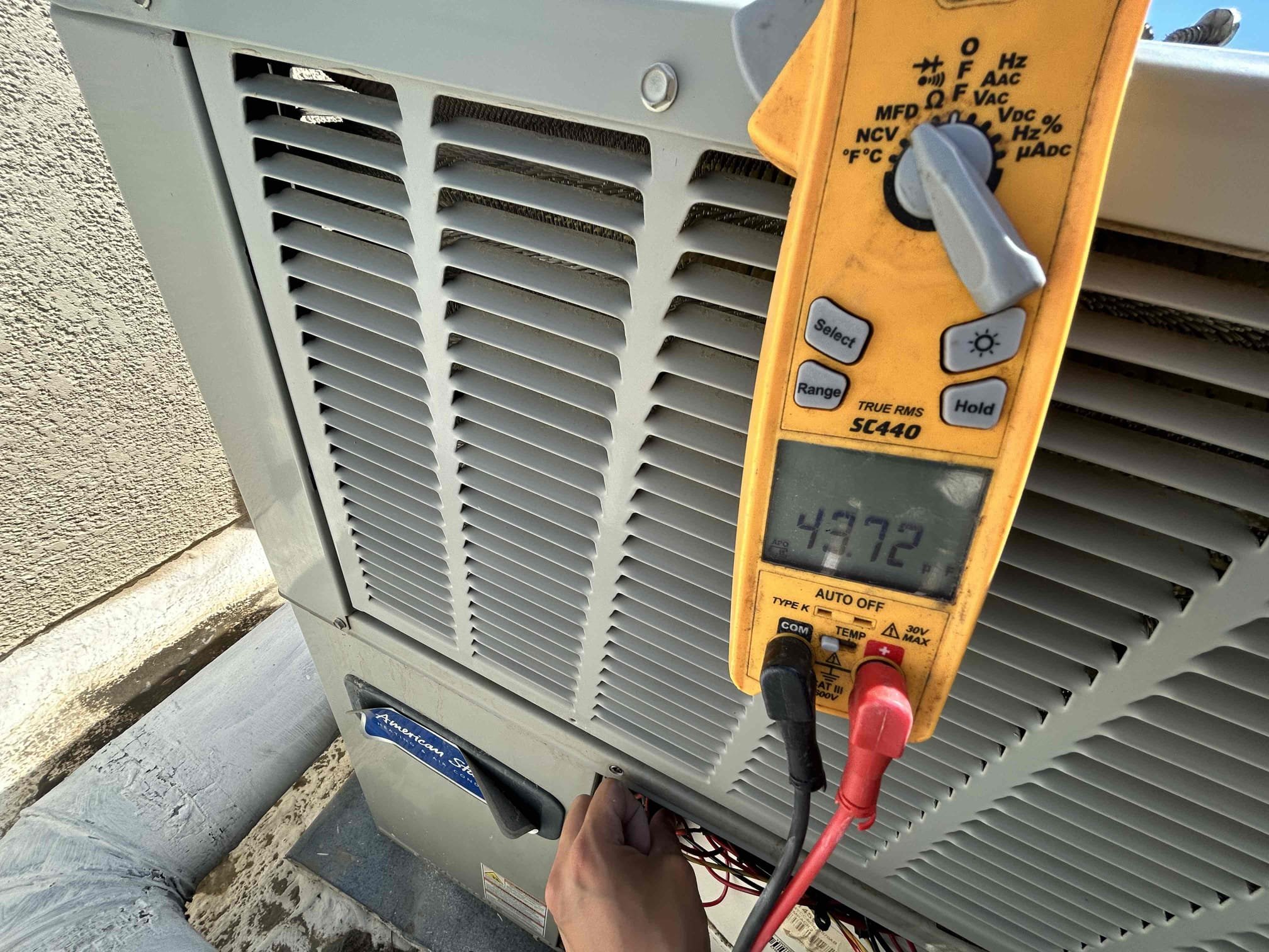 Performed annual preventive maintenance on the 3 ton 2017 American Standard rooftop package unit.
• Replaced the 20” x 24” air filter located in the upper wall.
• Checked cooling and heating operation and verified the system is operating properly.
• Checked both capacitors and verified readings were within range.
• Inspected the igniter and verified proper operation.
• Tested safety switches and confirmed proper operation.
• Inspected and cleaned the blower assembly.
• Checked all electrical components and connections.
• Cleared and flushed all condensate drains.
• Checked temperature rise; recorded approximately 111°F.
• Verified heating and cooling operation.
• Unit is operating properly at this time.

System Status: Operating properly.
Service: Completed.
