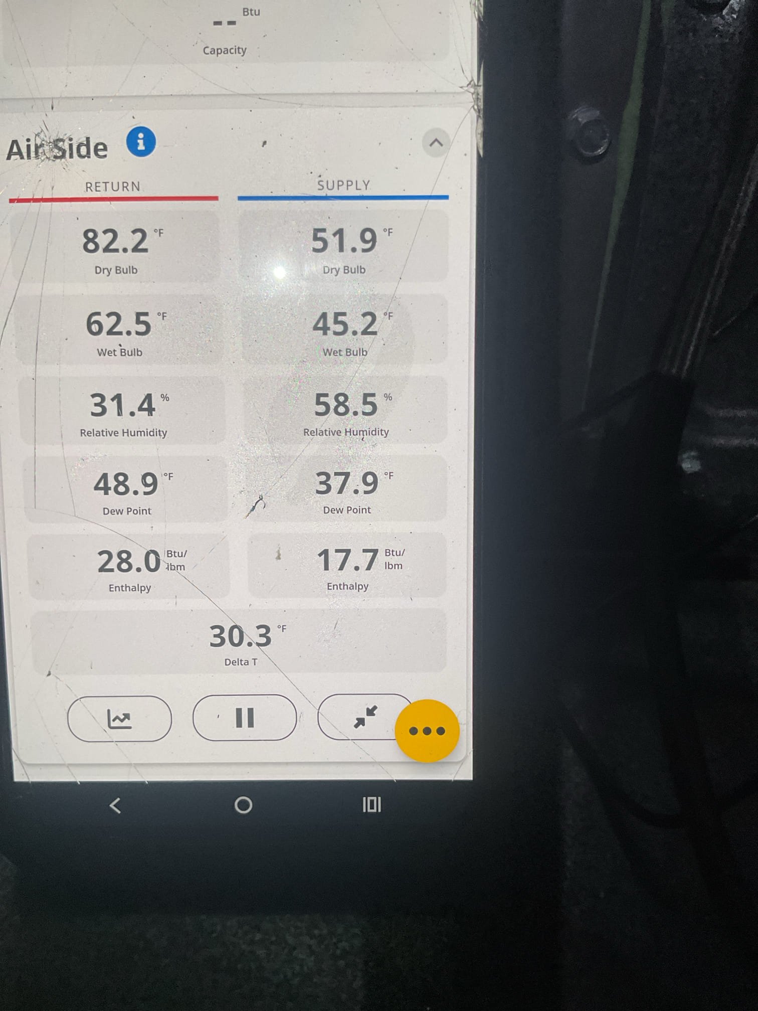 Indoor unit safety inspection and maintenance. Removed loose insulation, cleared condensate drain and replaced filter. Checked static pressures, refrigerant circuit diagnostics and electric blower motor amp draw. Thermostat: OK. System is now functioning according to manufacture specifications.
