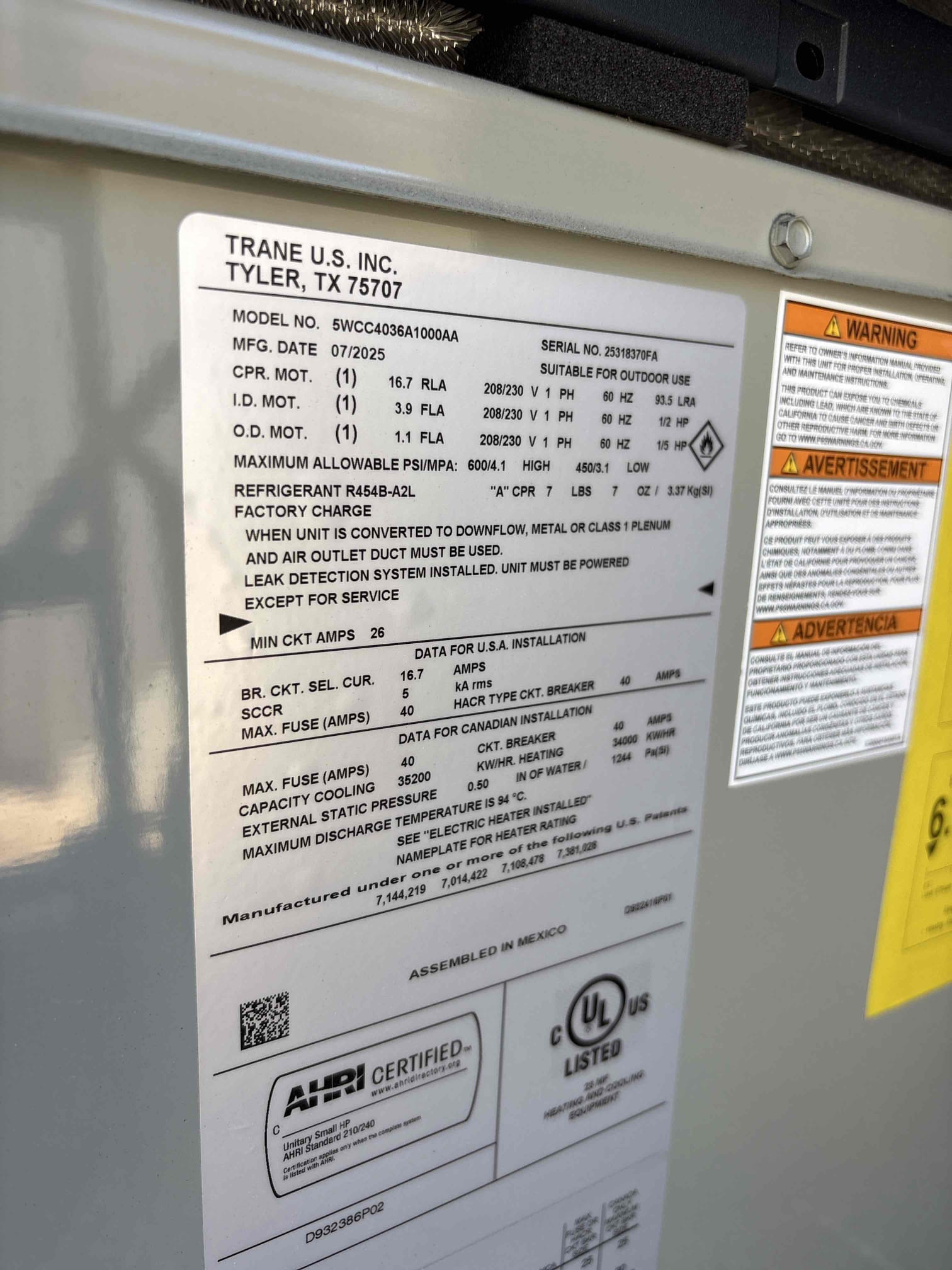 Installed 3 Ton Silver 14 Heat Pump Package Unit,
