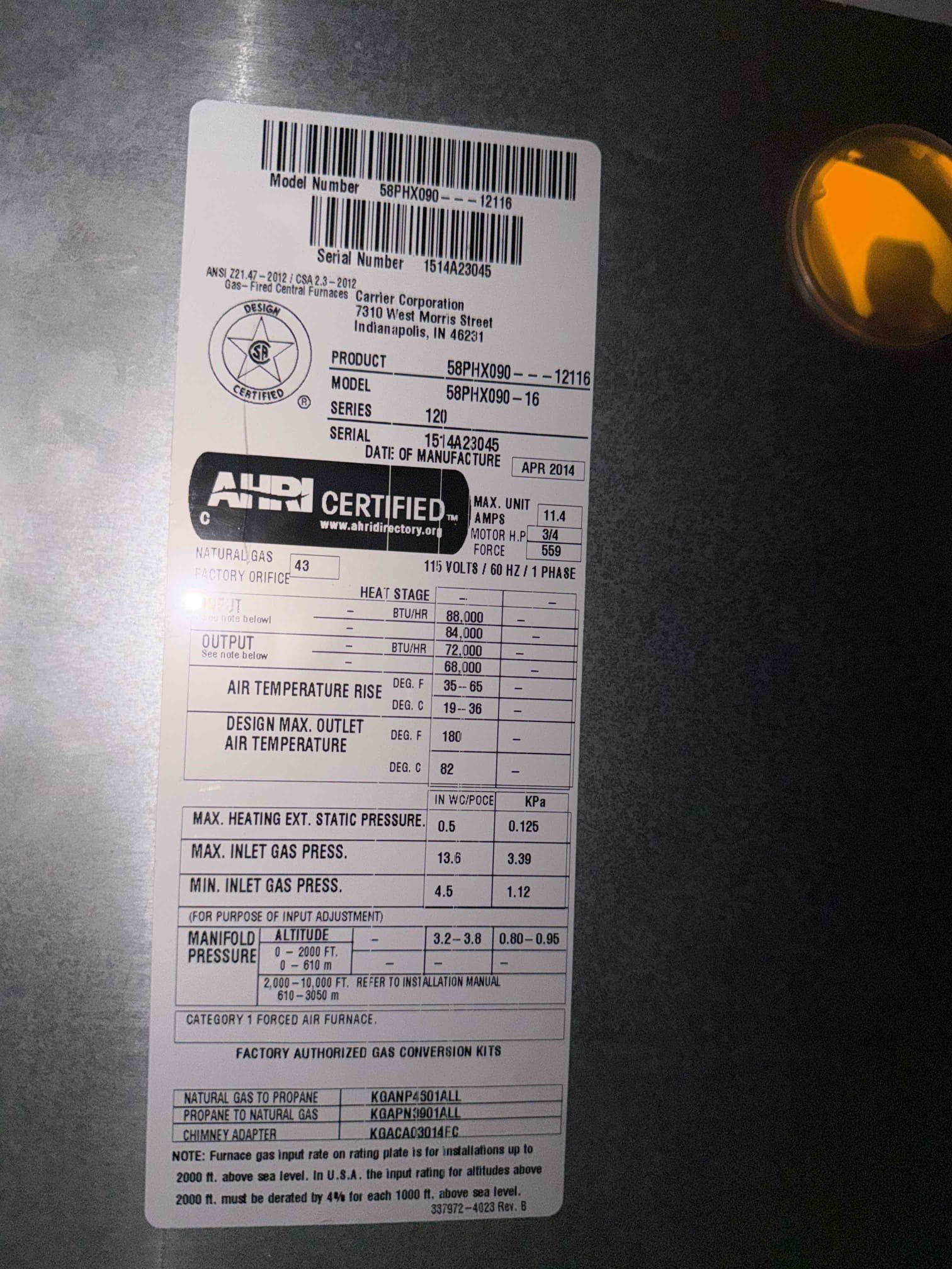 Performed an indoor & outdoor safety maintenance on a carrier split system and an American standard split system. Filters located in hallway ceiling and botton , attic access located on laundry room, changed 20x24 2 14x24 filter, flushed condensation line, on fau followed sequence of operation, checked for amperage and voltage, checked for blower speed, check for any loose connections, check for carbon monoxide, check for temperature rise, check for capacitor, everything within range also cleared dust accumulated inside electrical component. Systems are working within specifications in heating/cooing at the time of maintenance.
