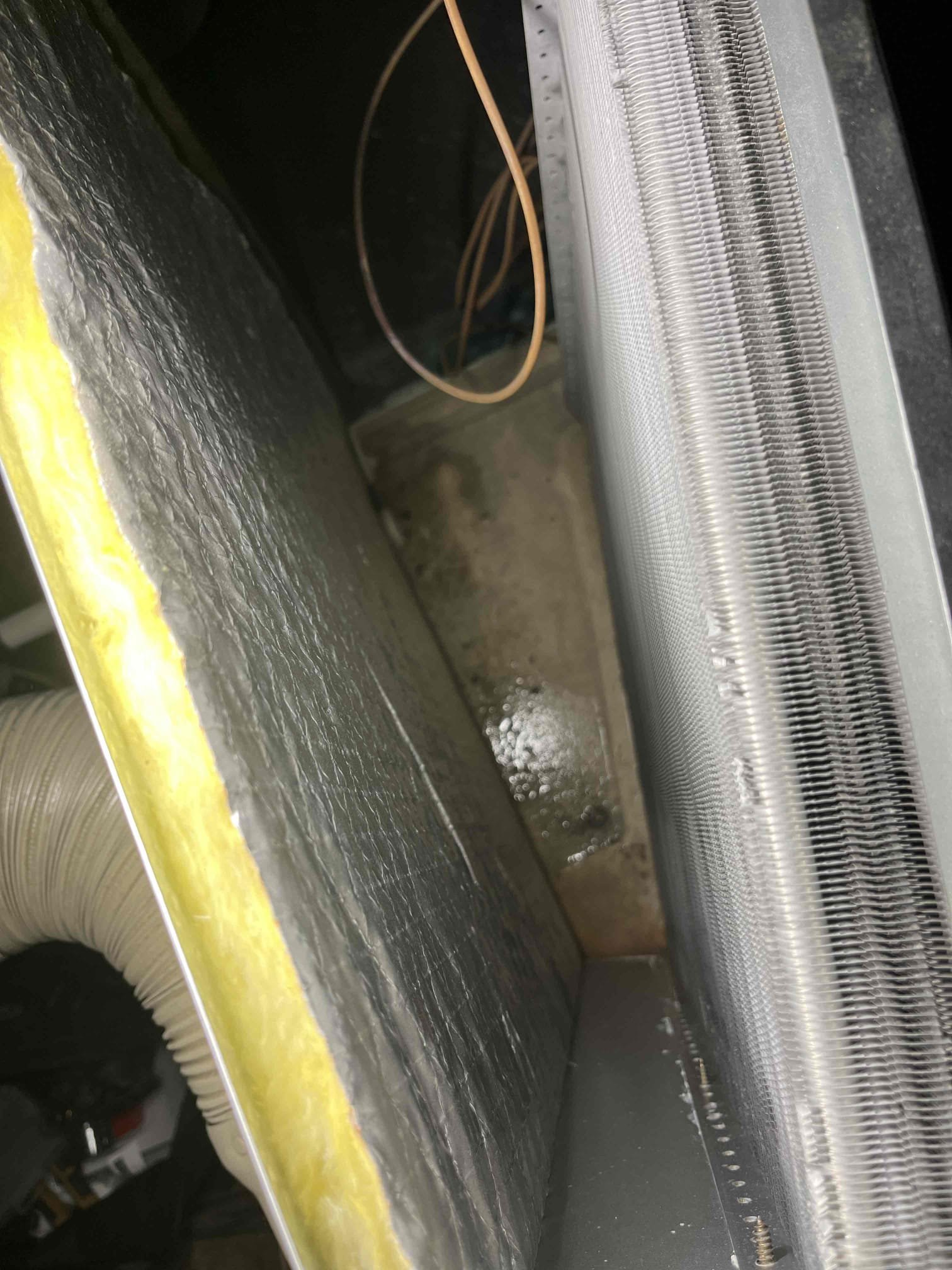 ⚒️⚒️
Repaired separated, fitting in attic.  At primary discharge  line removed unnecessary fittings. Left one valve. Vacuumed safety pan rewired water safety switches in sequence to 24 V at transformer

Flushed line through jones valve high pressure Co2

Ran about 2 1/2 gallons of water down condensation line water did not back up.

Opened evaporator coil internal pan check out OK ran water from inside evaporator and verified proper drainage

Checked outdoor condensation discharge line and it appears to be dripping properly

🗣️
Informed Client of everything that was done and the and the test for condensation
Everything appears to be operating properly

If for some reason issue continues condensation pump will be required