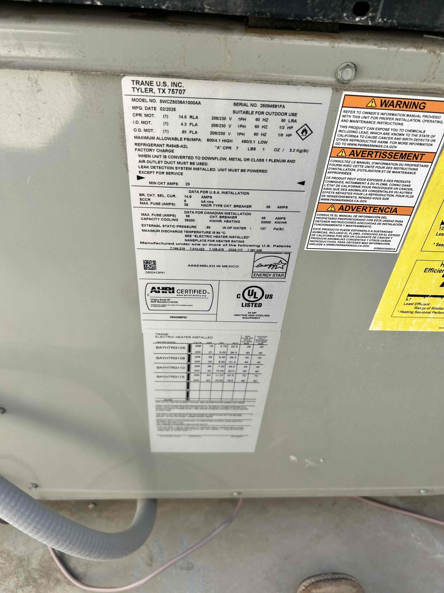 Performed annual maintenance on American standard 3 ton 2025 rooftop package unit.
* Replaced the existing 2024 filter located on the upper wall.
* Checked thermostat operation and temperature range; thermostat is operating properly.
* Checked system operation, including temperature rise, compressor operation/current draw, and blower motor operation/speed.
* Cleared the condensate drain line to ensure proper drainage.
* Checked cooling supply-air temperature.
* Client reported hearing a humming noise during operation.
* Cycled the cooling system and confirmed the compressor is operating properly.
* Found vibration coming from the unit panels. Secured all panels, which eliminated the humming/vibration noise.
* Rechecked system operation after securing panels; unit is operating properly at completion of service.
System is Operating properly at completion of service.