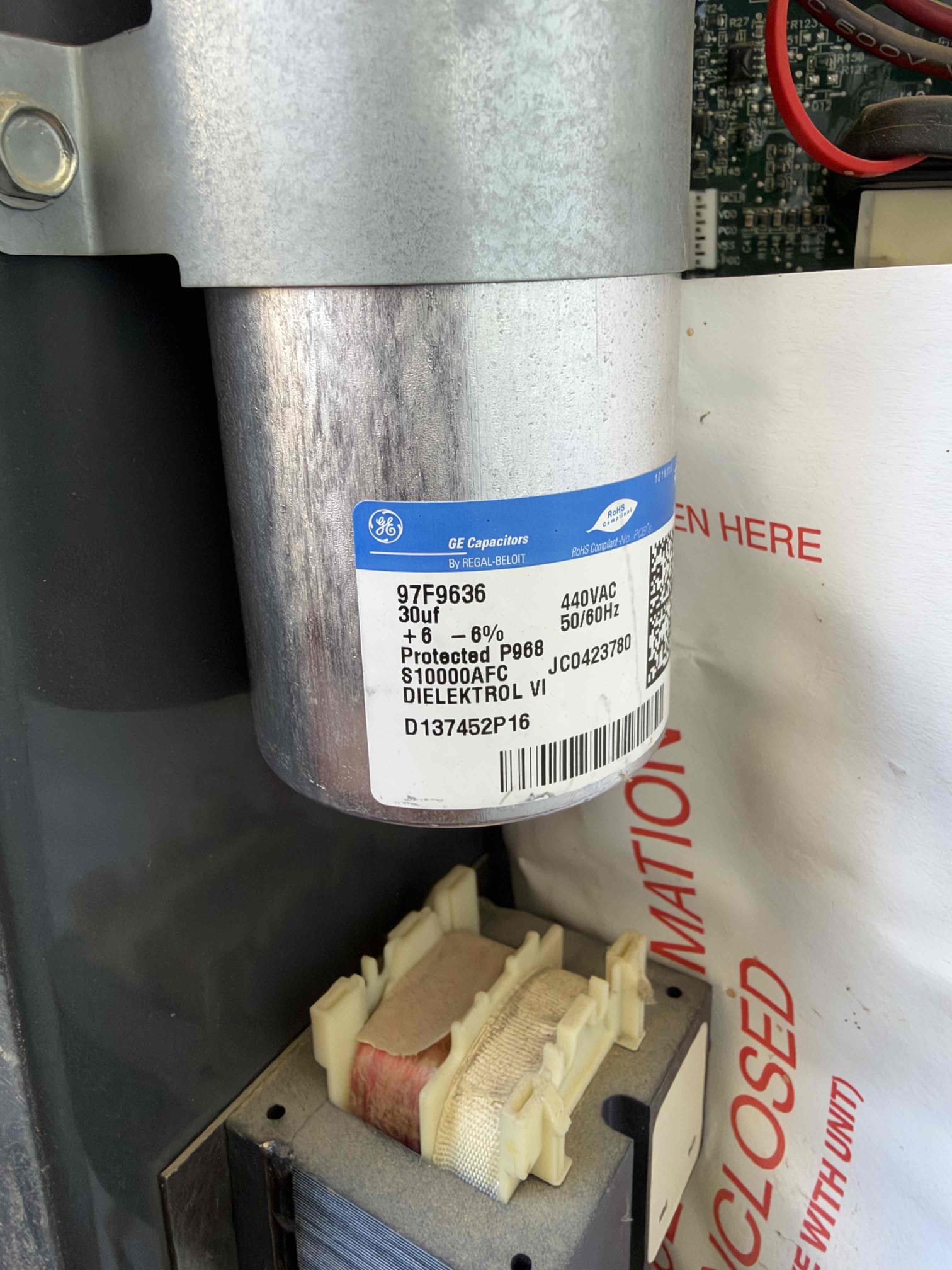 Maintenance on an American standard allegiance 20 2009 3 ton upflow split system. FAU located in the closet by the hallway 20 x 25 filter located in the hallway. Filter was severely dirty and clogged up causing airflow restriction.Condensation line cleared filter changed. Honeywell thermostat working properly. Check system sequence of operation. Verified electrical and safety. Checked inducer fan motor, checked pressure switch, checked igniter and flame sensor, check 24 V on gas valve, checked compressor, amps, checked fan motor amps, checked capacitors, checked compressor kit, checked fuses and disconnect box. Upon maintenance 30 UF capacitor tested 25.48 capacitor considered weak and gradually declining. Caregiver called homeowner son spoke with client son about recommended repair. Client agreed and signed estimate. Replace capacitor and test system operation. System is working at time of maintenance. Client acknowledge age of equipment and efficiency.