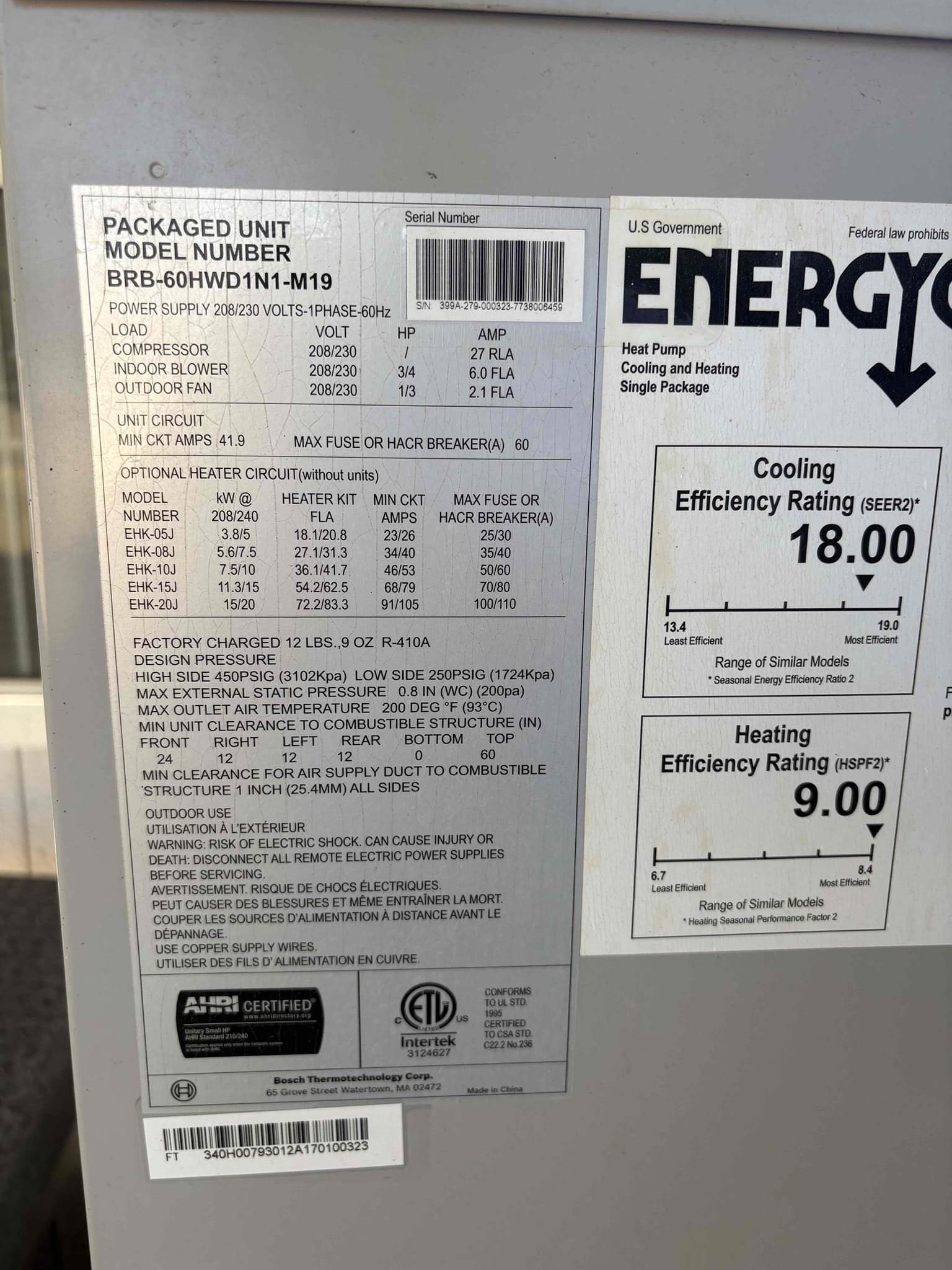 Today’s safety check maintenance consisted of one Bosch package unit on the back of the home. My first began with replacing the 20 x 25 filter. Thermostat properly called for cooling and heating. Amps checked out I checked pressures on the unit and the blower fan is also testing out in the correct range. Condensation line is draining properly with no obstructions to the line. I then thoroughly wash the coils down to remove dirt and debris. Overall system is operating to manufacture specs at this time of service
Client also received their Starbucks gift card for the month of October