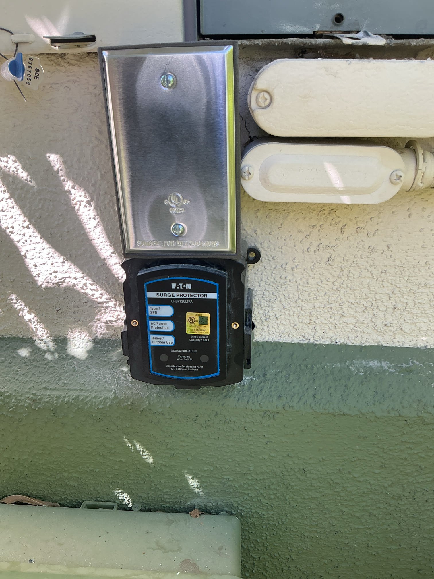 Install surge protection either hide the surge in the can neutral or if will fit inside if not either off sides or top don’t think can fit under due to solar. Customer wants the ultra surge protection. Panel is ge and on right side of home. 