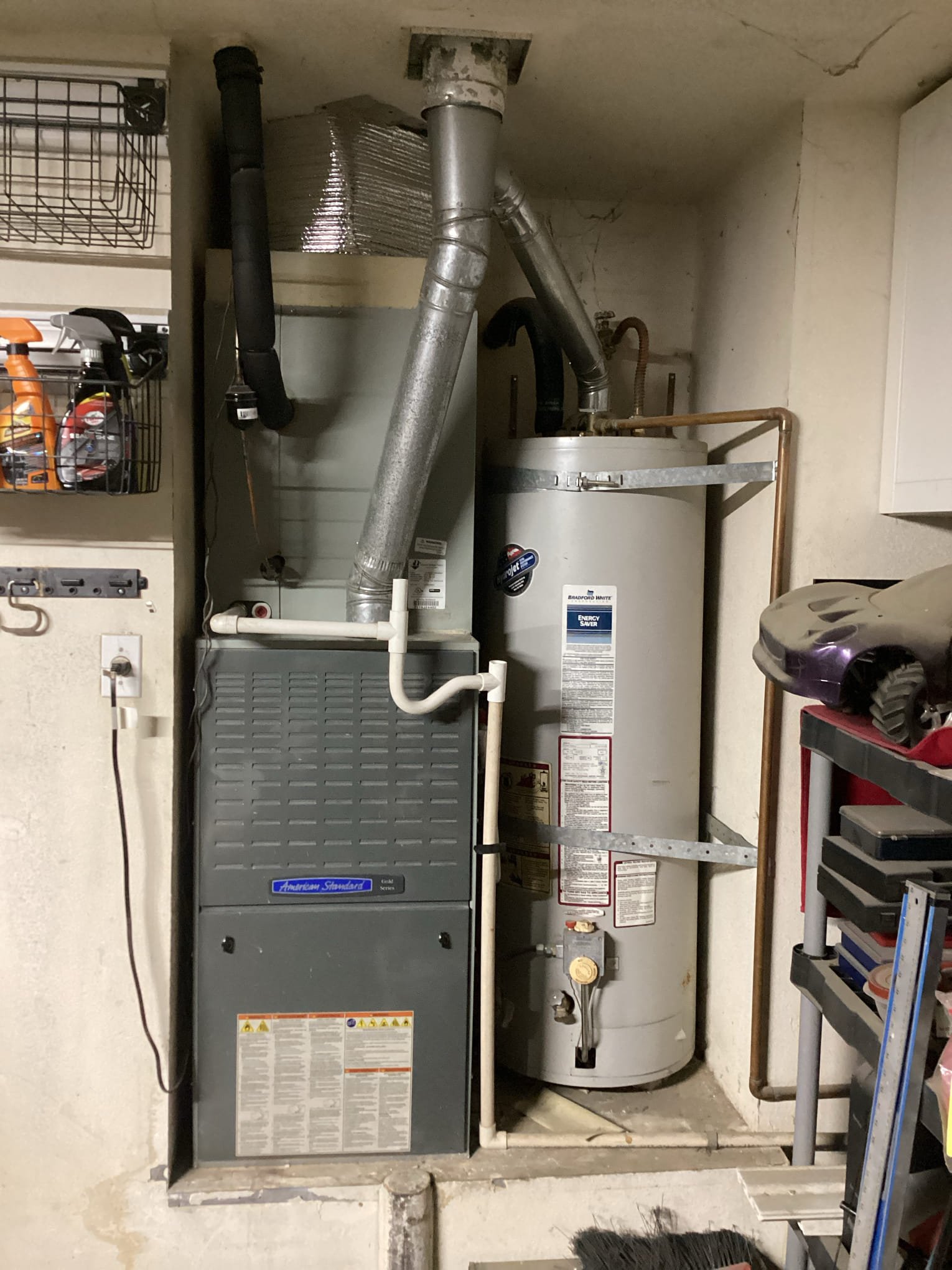 I Performed Maintenance on the Heating System. Also client replaced a 20x25 filter. The system is a 2019 American Standard Gas Electric Split System located in the garage. I also flushed the condensate drain. Inspected evaporator coil and blower motor compartment and both are clean. The system checked out operational and within manufactures specifications at the time of the service. Scheduled next maintenance visit online and gave client Starbucks card. 