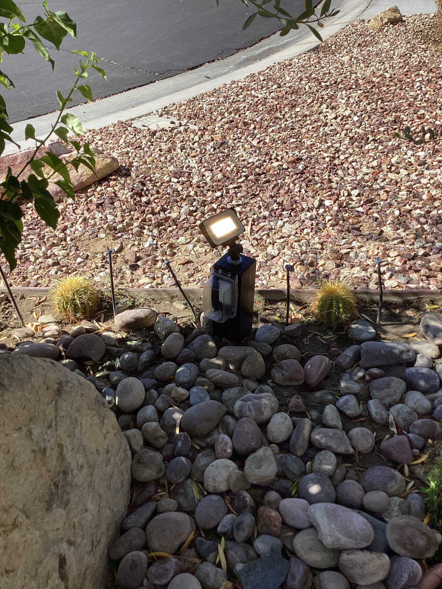 Arrived at customer’s home to replace rocket post with a post/outlet combo and to replace light fixture on post. Replaced post with one that will accommodate an outlet as well as a fixture and replaced fixture. Tested fixture and outlet with customer to confirm and complete scope of work for today.