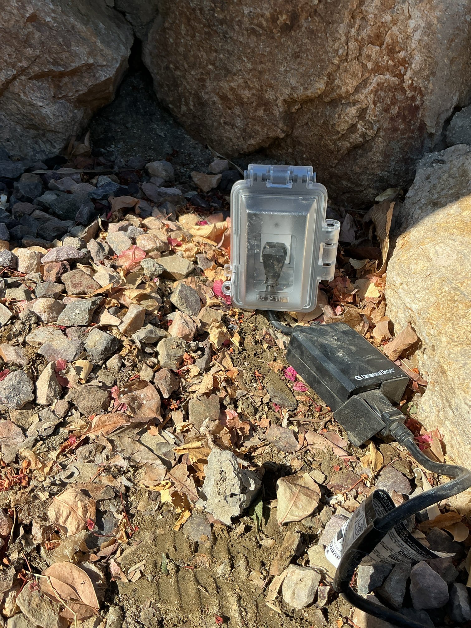 Arrived to troubleshoot backyard fountain tripping after a period of time. During inspection of outlet for fountain I found that the side terminal screws had rust buildup, I recommended to customer that the outlet needed to be replaced. After replacing outlet I connected fountain plug to an exterior outlet that was on a separate circuit. I also connected a corded rotary hammer to the fountain circuit. I ran both the rotary hammer and fountain for a period of time and neither gfi tripped. I connected the fountain back on to its circuit and left it on. I advised homeowner to have a fountain or pool expert inspect the waterfall pump as I believe it might be the issue. I advised customer to keep an eye on the waterfall fountain and if continues to trip it is recommended to run a new partial 12 gauge circuit from the gfi to the outlet of the fountain.