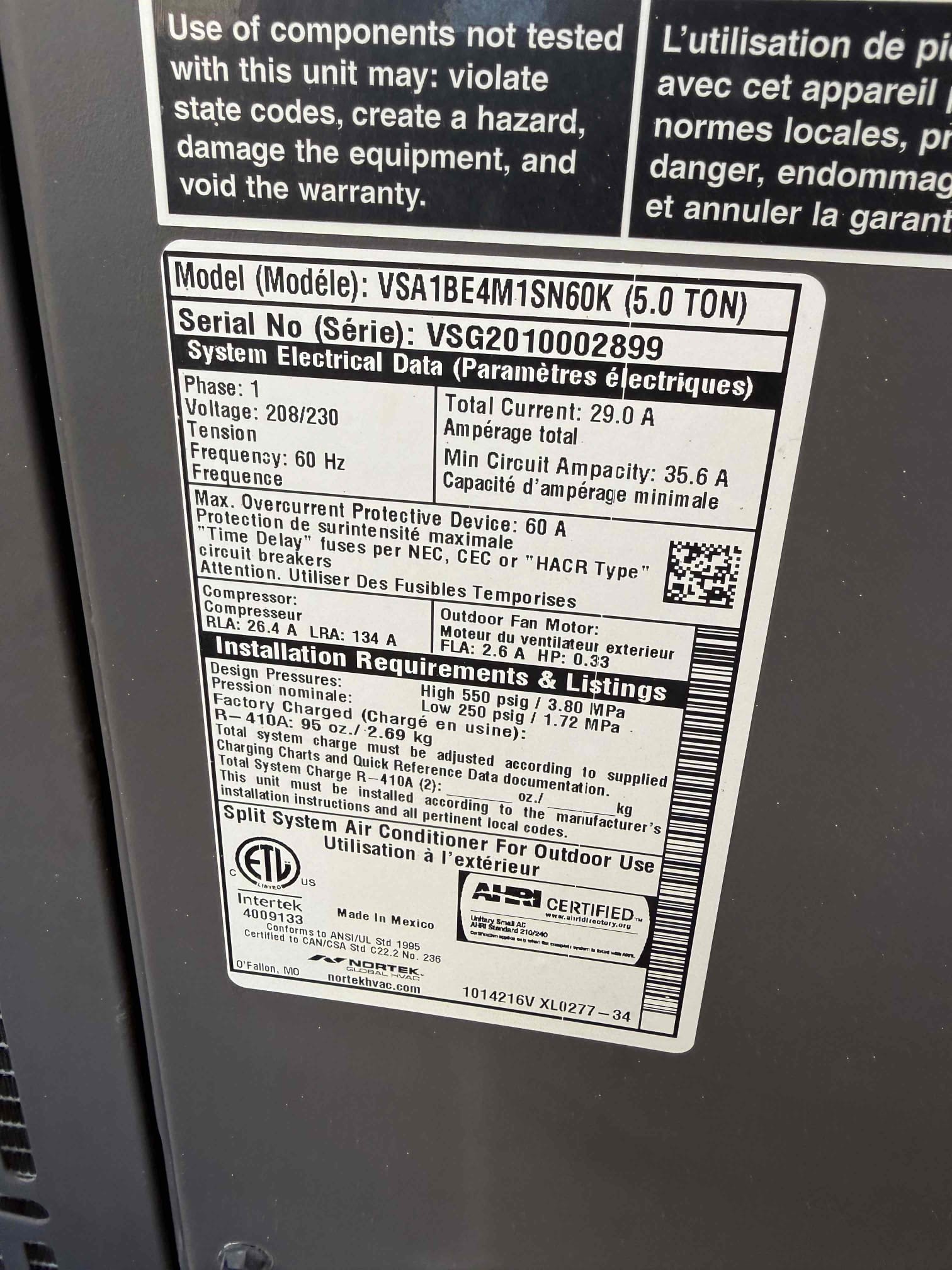 Found condenser fan and blower motor running but compressor was not. Found weak 70uF capacitor. Replaced capacitor and cycled unit. Everything checked out in range. Sent quote via email for a hard start kit. Client opted for a payment plan for repairs. Collected 1/3 of payment today. Informed client office will process 2nd payment Nov 15th and payment will be made in full on Dec 15th. Card on file. System is working properly in cooling at this time of service. 