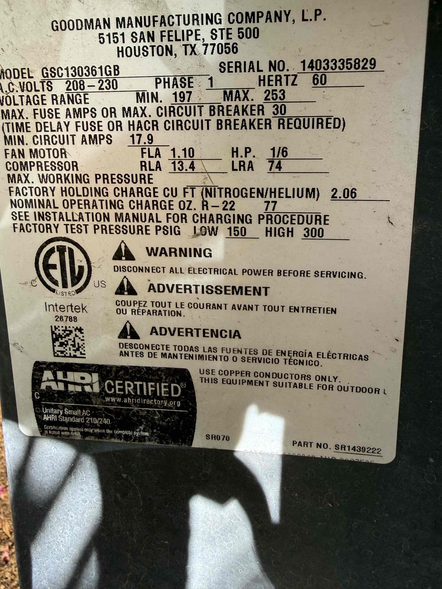 Performed maintenance on Amana split system 2015. Upon arrival homeowner states living room area was not cooling and master bedroom was too cold. Blowing directly on bed. I adjusted register by adjusting the non adjustable louvres per homeowner request. Ecobee thermostat working properly, reading 72° inside, set to 70° for testing. System refrigerant charge was good, within manufacture specifications with a 22° temperature splits, supply temps were 49°-50°. Replaced 16x25 filter with hallway closet upflow furnace filter rack. Cleared condensation drain. Cleaned condenser coils. Checked compressor and condenser fan motor amps. Checked capacitor. System is cooling properly at time of maintenance. No attic access. 