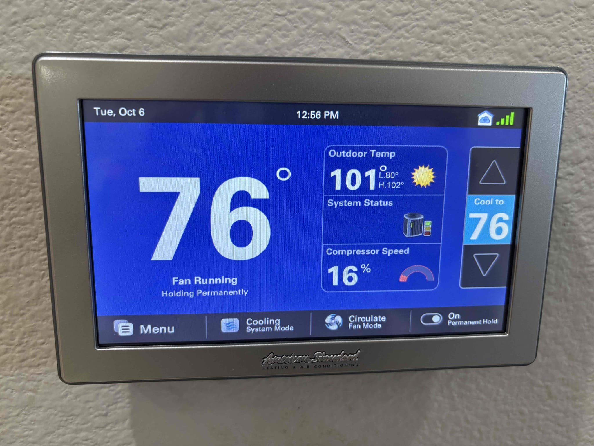 Performed a heating maintenance on a platinum heat pump located in garage. Check sequence of operations, by checking out all electrical and temperature rise. At this time system is heating up the house properly no error code or alerts present on 1050 thermostat. Make sure to clean out condensation line changed out filter and also checked out mini split located in Casita all is within range.