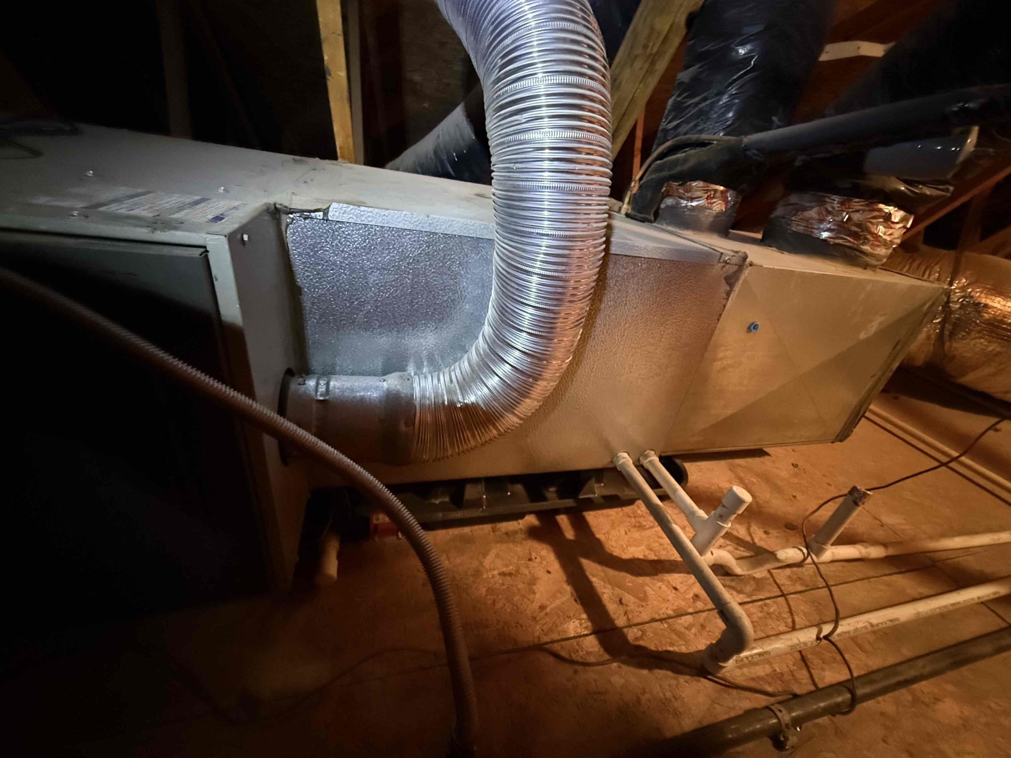 Performed indoor unit/heating maintenance on (2) 2016 American Standard split system gas furnaces (80%) in laundry room attic access. Replaced 20x20 and 16x16 ceiling filters. (2) Honeywell 6000 thermostats working properly. Cleared condensation drains. Cleaned off dust from burner compartments, off furnaces and coils, and off mechanical platform. Checked blower motor and inducer motor amps. Heating sequence of operations was performed properly. Zero carbon monoxide detected. Checked heat rise, safeties, gas pressure/output and limits. Systems are heating safely and properly at time of maintenance. Gave homeowner Starbucks gift card.