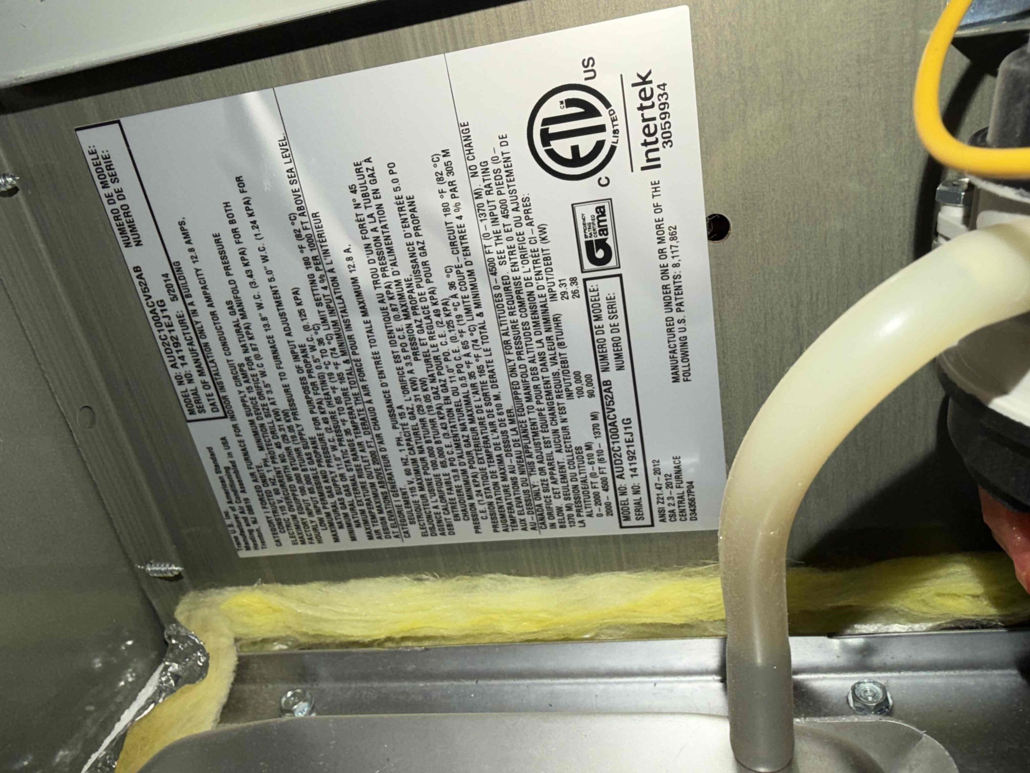 Performed an indoor safety maintenance on a 2 2014 America standard furnace, Filters located in hallway ceiling, fua located in attic, attic access location on hallway, changed 1 20x30 14x14 & 14x24 filter, flushed condensation line, on fau followed sequence of operation, checked for amperage and voltage, checked for blower speed, check for any loose connections, check for temperature rise, everything within range also cleared dust accumulated   inside electrical component. System is working within specification in heating at the time of maintenance.