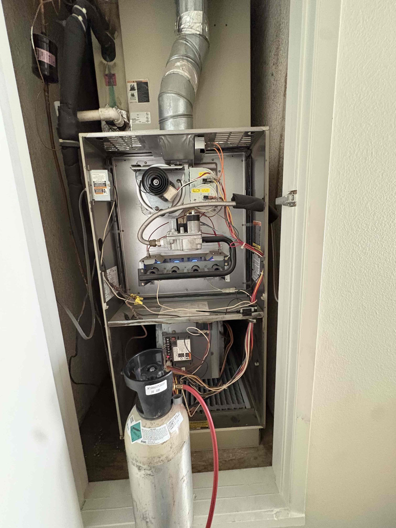 Today’s safety maintenance consisted of one furnace, located in the upflow closet and one unit located in the front of the home I first began with replacing the filter in the hallway closet, which ensures that proper airflow is able to circulate through the unit. I then cleared the condensation line thoroughly to confirm. It is properly draining at this time. The thermostat is properly calling for cooling and heating at this time the amps on the blower fan, checked out following with the amps on the heater as well. The heater system successfully rectified the flame and warmed the home. Overall, the system is operating to the manufacture specs at this time of service
 Client received their Starbucks gift card for the month of October