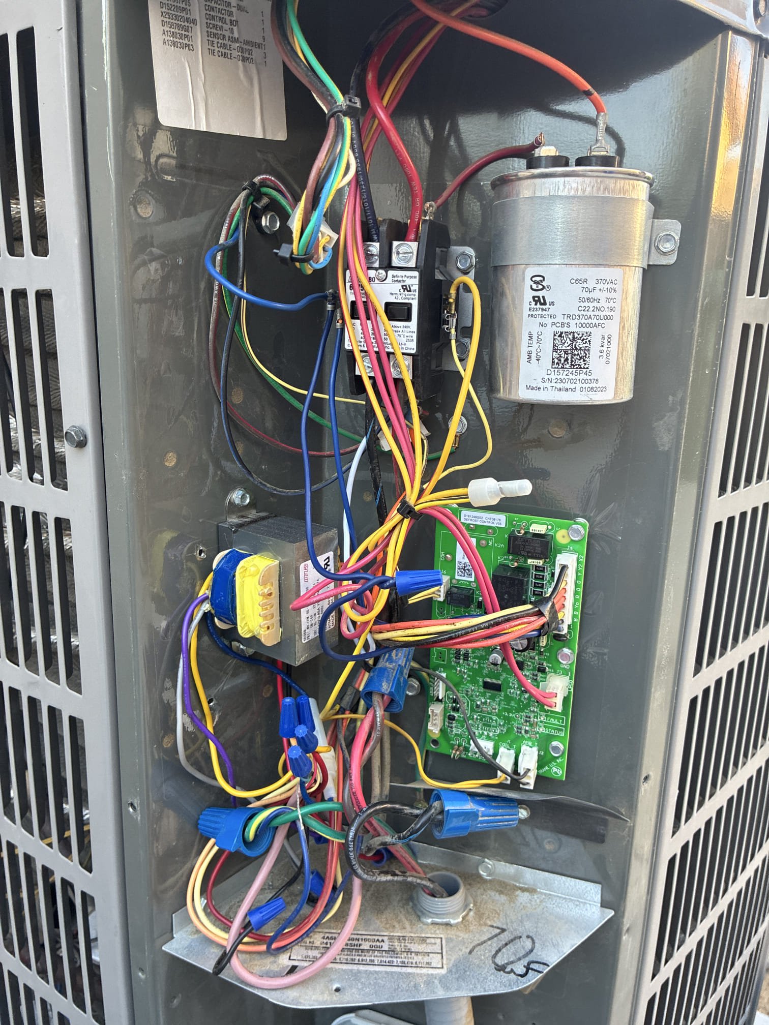 Installed new defrost board and re wired wireless module. Cycled three times and went over thermostat.