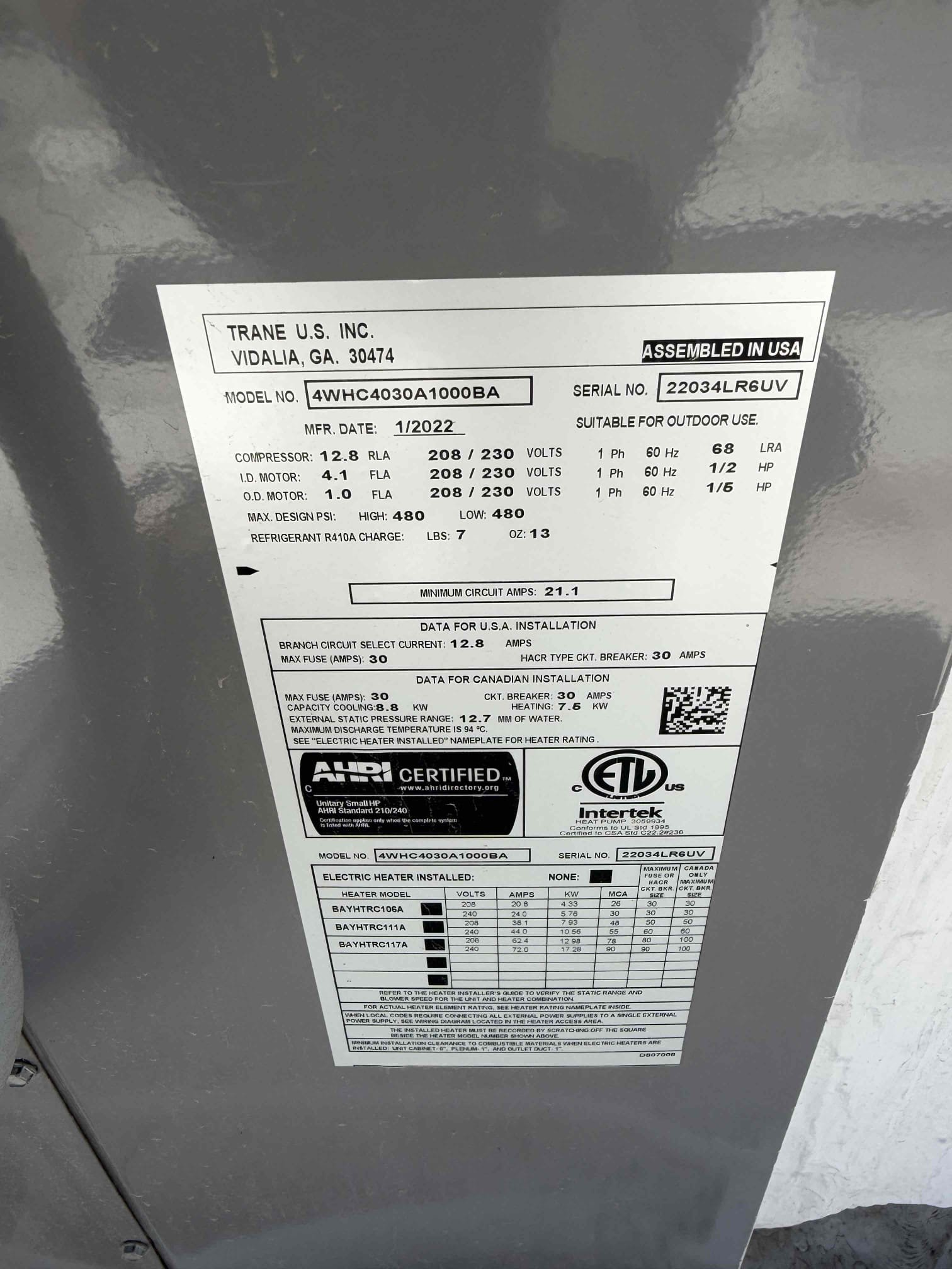Maintenance on an American Standard 2 ton silver series heat pump package unit. Upon arrival client stated thermostat was not working properly. Client wanted me to install thermostat that was left behind during install. installed new thermostat and connected client’s phone to app. Verified all electrical and safety. Checked system sequence of operation. Verified both heating and cooling through app and thermostat. Condensation lines cleared filter changed. Checked compressor amps, checked the fan motor amps, checked capacitor, checked fuses and disconnect box, checked Freon and temperature split. System is working per manufacture spec.