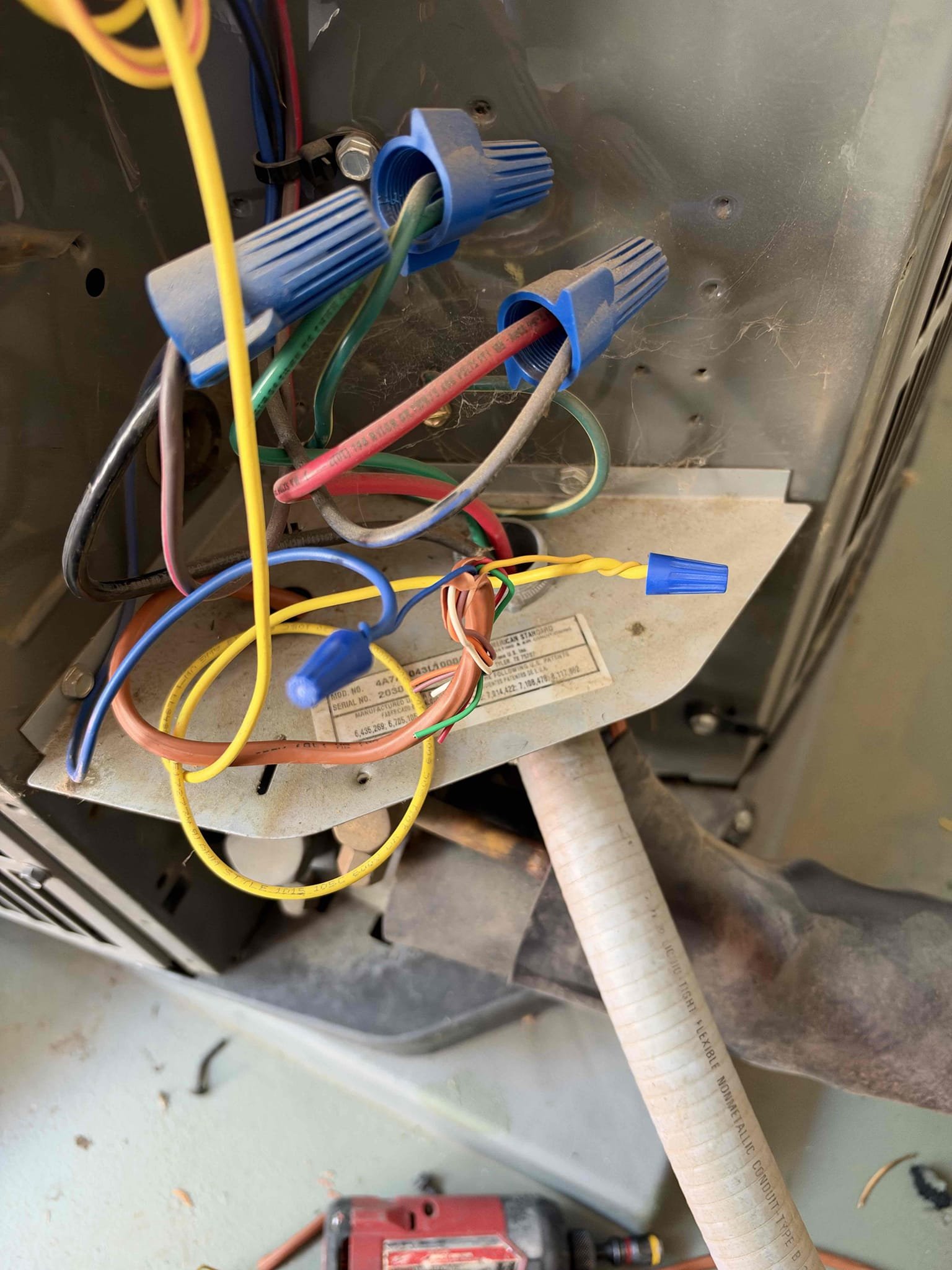 Demand call upon arrival found low voltage from condenser to FAU bad along with a burnt 5 amp fuse. Put in 10 feet of new thermostat wire and replace 5 amp fuse. Verified safety and electrical. System is now operating and cooling home properly.
