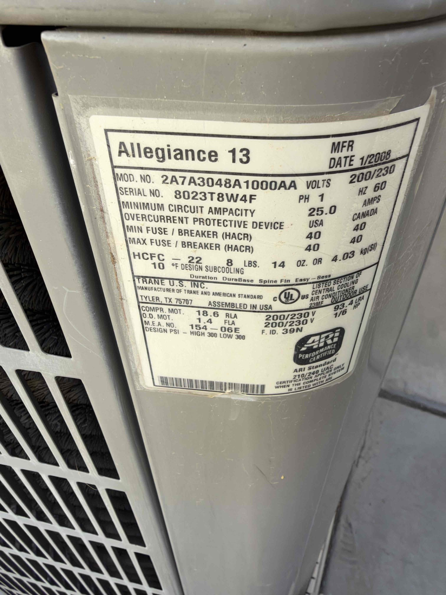 Maintenance on a downflow Coleman 4 ton split system. FAU located in the closet in the hallway by the kitchen and bathroom. Two 16 x 20 filters at FAU. Condensation lines cleared filters changed. Checked air scrubber. Honeywell thermostat working properly. Verified all electrical and safety. Checked system sequence of operation. Checked inducer fan motor amps checked FAU amps, checked pressure switch, checked flames sensor and igniter, verify 24 V on gas valve, checked compressor, amps, checked motor amps, checked capacitor, checked fuses and disconnect, checked compressor kit, checked Freon and temperature split. Upon maintenance and above manufacture spec, compressor kit no longer good. Notified client and recommend replace compressor kit. Client agreed and signed estimate. installed new compressor kit checked inrush showed client the results. Unit is an American standard allegiance 2008 containing R 22 Freon. Client acknowledge his age of equipment. System is working at time of main