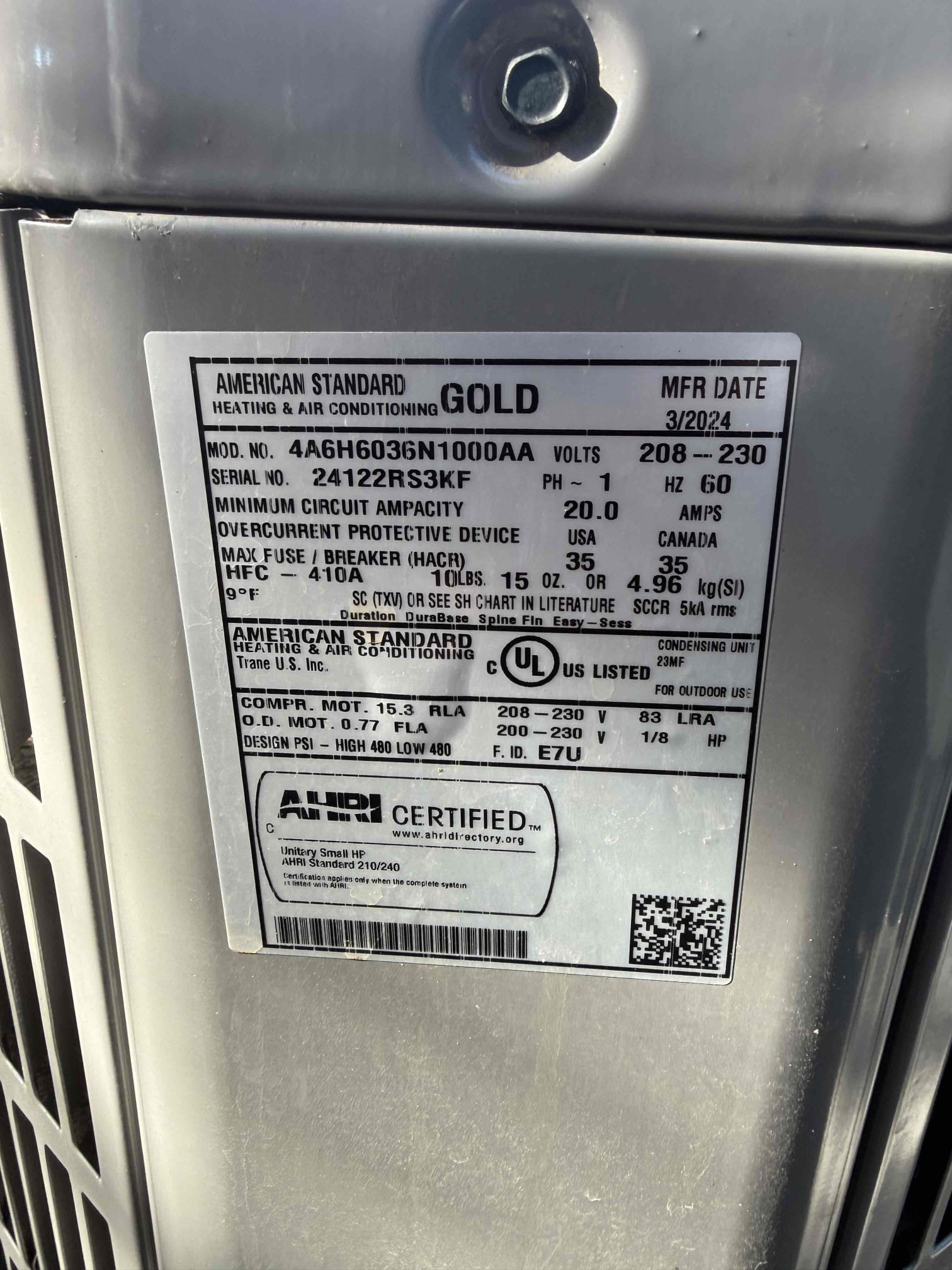 Performed annual heating maintenance on a 2024 American Standard Gold heat pump. Fau is located in hallway attic access. Cleared condensation line from jones valve. Replaced 14x24 and 18x18 filters. Followed sequence of operations and checked voltage, condenser fan motor amps, compressor start/run amps, capacitor, hard start kit, temperature rise, refrigerant levels, secured all electrical connections. Cycled unit in cooling. Honeywell 8000 thermostat checked out operational. System is working properly in heating at this time of service. Gave client starbucks gift card. Client opted to wait to schedule cooling maintenance. 