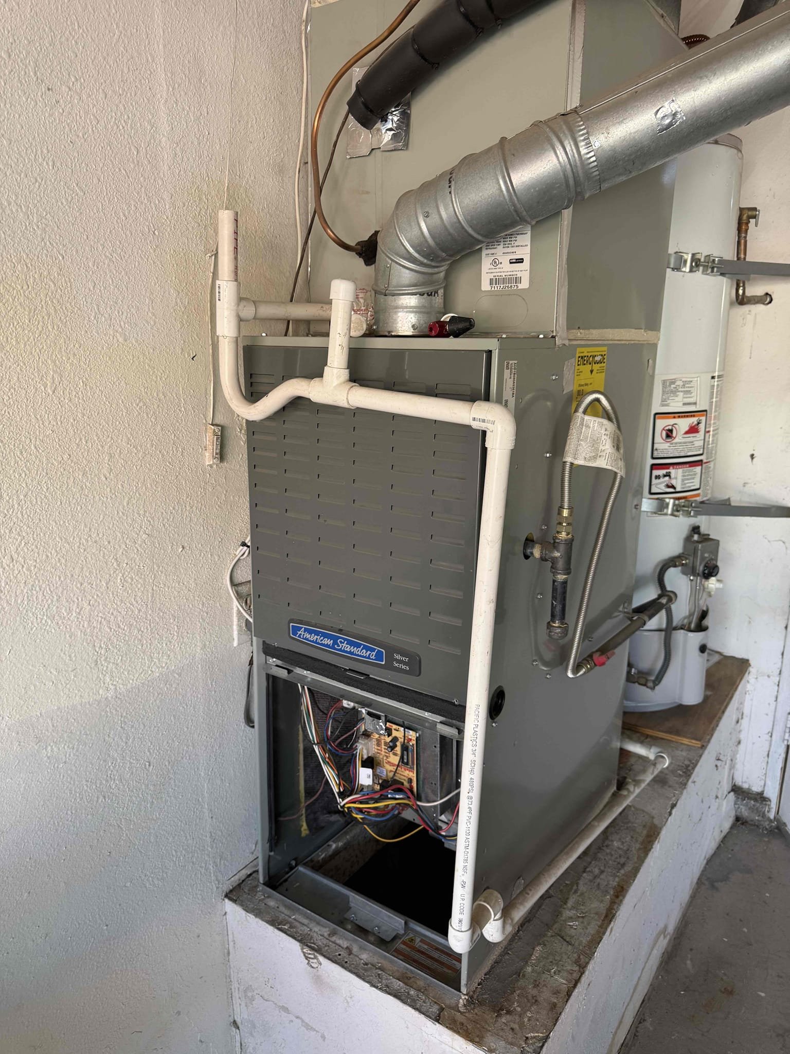 Rancho Mirage, CA - Upon arrival client stated unit is dripping water inside the fau. Found water leaking from tee, condensation line p trap is clogged. Cleared condensation line and poured water down line multiple times to assure proper drainage. Recommended installing a clear out valve and a water safety switch, client declined at this time. System is cooling and draining properly at this time of service. 