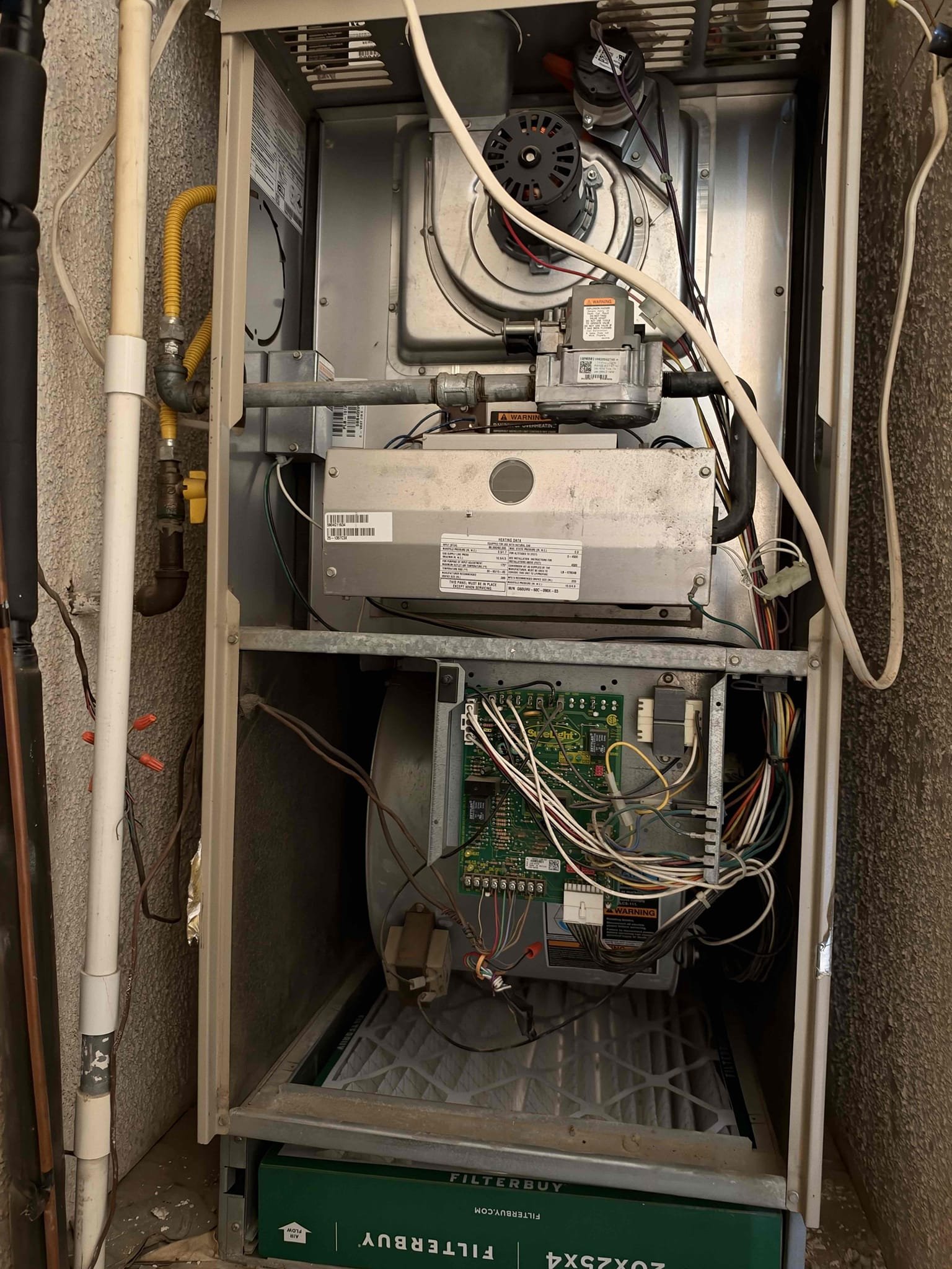 Demand call upon arrival client stated system coil iced up had system off since yesterday. Verified all electrical and safety. Checked 120 from board to blower motor. Verified 24v to blower motor. Blower motor no longer good spoke with client about replacement client decide to not move forward. Spoke with client about age of equipment, efficiency and how it’s operating. System is a Lennox 4 ton 2003 r22 upflow split system, highly recommended client call office and request an estimate from Barry. 