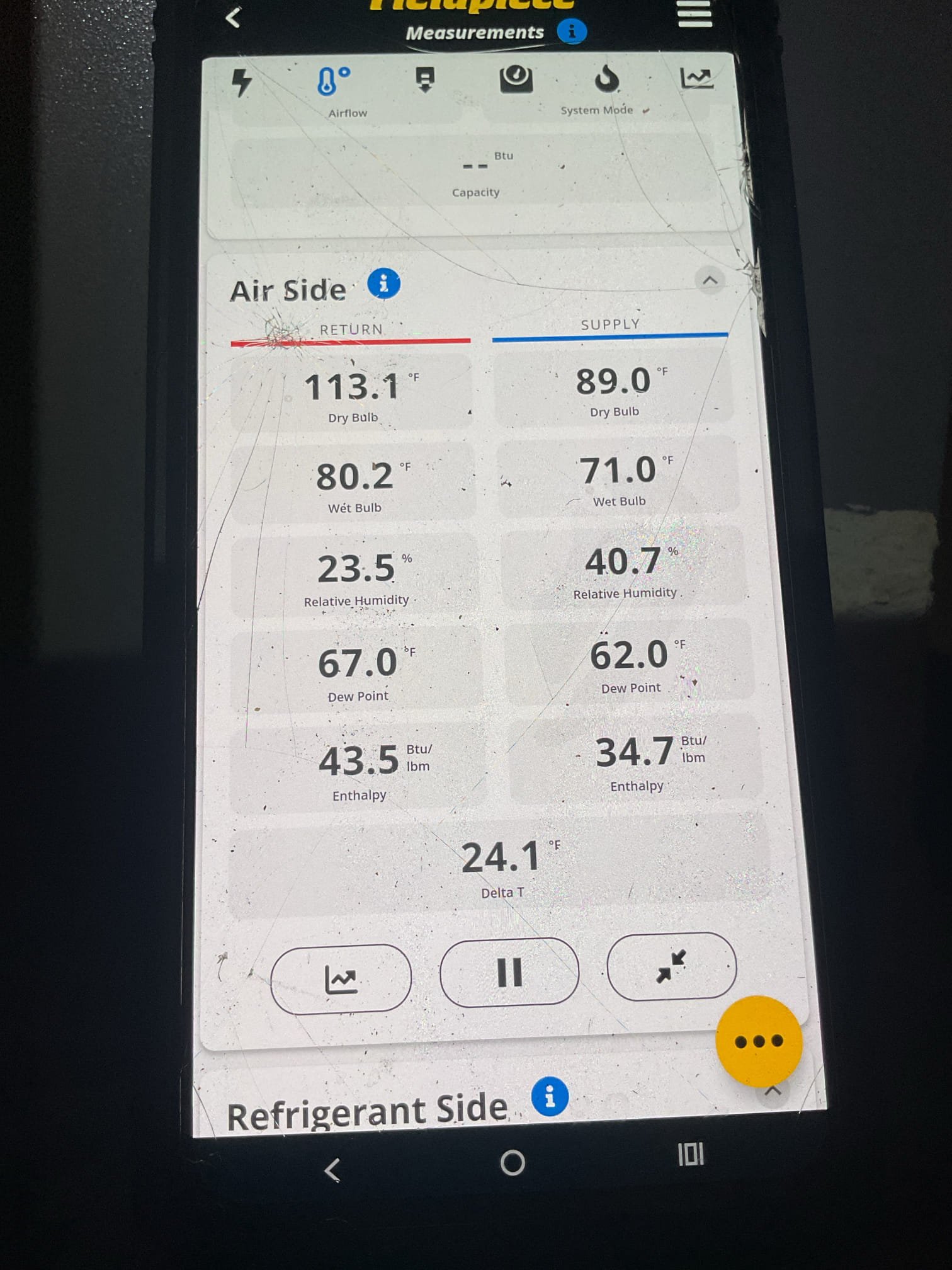 Indoor unit safety inspection and maintenance. Equipment executed the sequence of operation with no carbon monoxide detected. Check static, blower motor amp draw and temperature heat rise. Thermostat: good. Pre-booked next service. Starbucks.