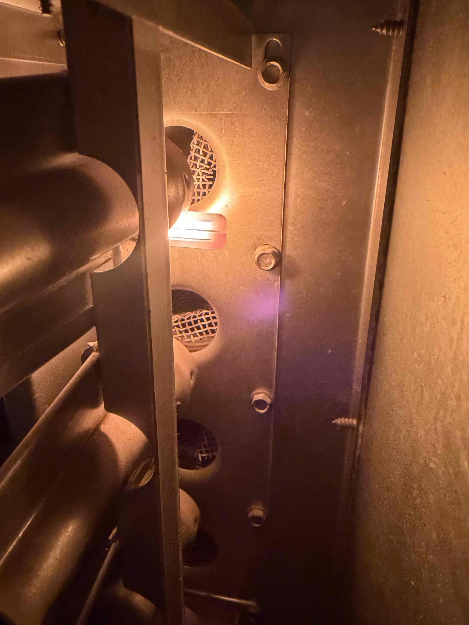 Performed an indoor safety maintenance on a York  furnaces. Filters located in ceiling, fau located in attic, attic access located in master bedroom closet, changed 20x30 & 14x14 filter, flushed condensation line, on fau followed sequence of operation, checked for amperage and voltage, checked for blower speed, check for any loose connections, check for carbon monoxide, check for temperature rise, check for capacitor, everything within range also cleared dust accumulated inside electrical component. Systems are working within specifications in heating at the time of maintenance. Gave Starbucks gift card