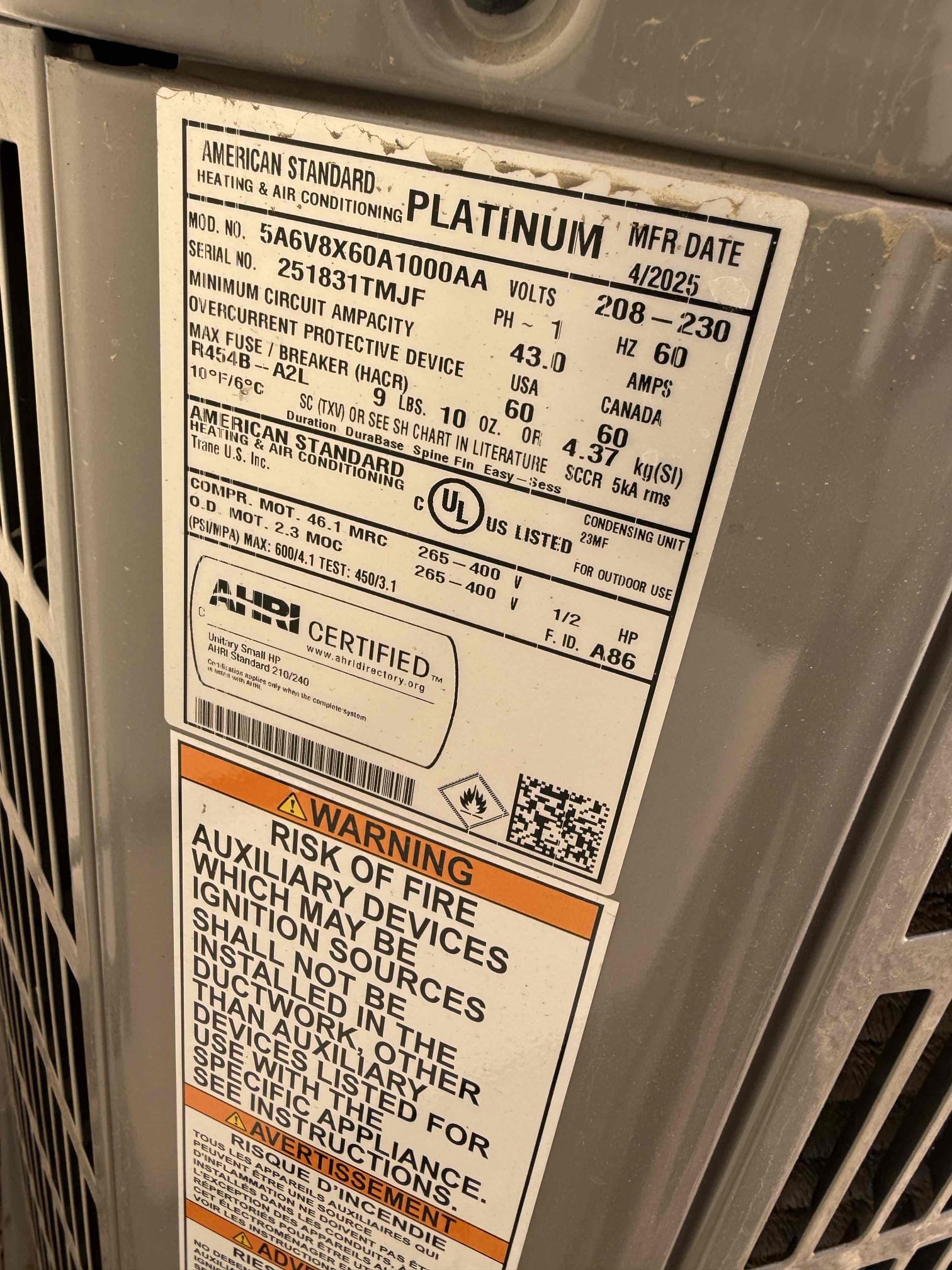 Performed annual heating maintenance on a 2026 American Standard Platinum heat pump. Replaced 20x30 filter located in hallway ceiling. Fau attic access is located in master closet. Cleared condensation line from clear out valve. Followed sequence of operations and checked voltage, amperage, temperature rise, refrigerant levels, found no error codes on 360 thermostat, and secured electrical connections. Per clients request, rewired REME HALO LED to power on when the blower motor/fan is active. Tested and cycled equipment in cooling. 360 thermostat checked out operational. System is working properly at this time of service. Gave client Starbucks gift card and prebooked cooling maintenance on site with client. 