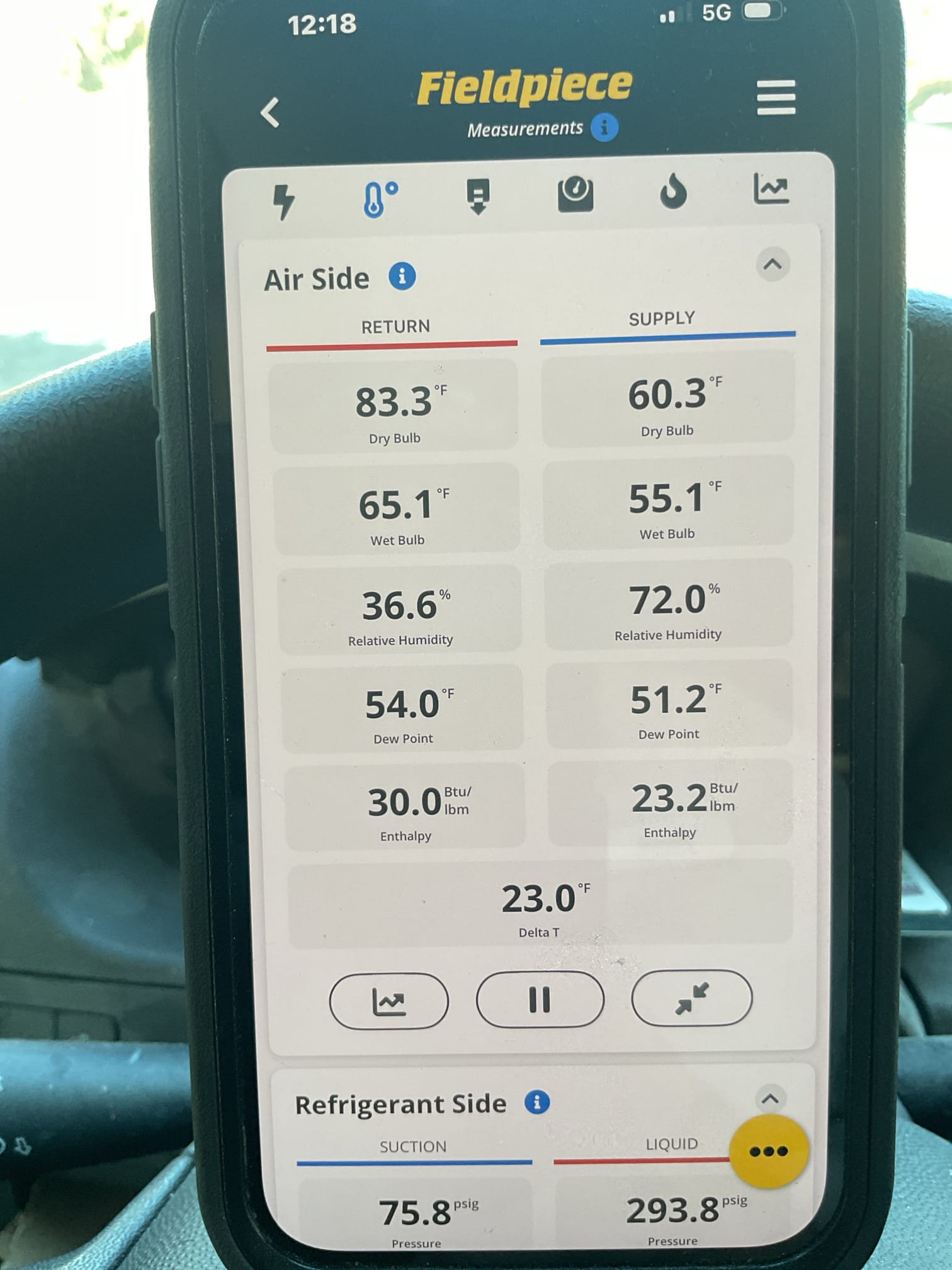 Performed annual AC maintenance on 2003 carrier rooftop package unit. Client changed 20 x 30 filter. Checked amps, volts, capacitors and cleaned electrical/burner compartment. Checked refrigerator levels, super heat, sub cool, and temperature split. Also cycled system in heat. Found all electrical components and refrigerant levels to be within manufactured specifications. System is beyond life expectancy, but is operating and cooling properly at time of service.
