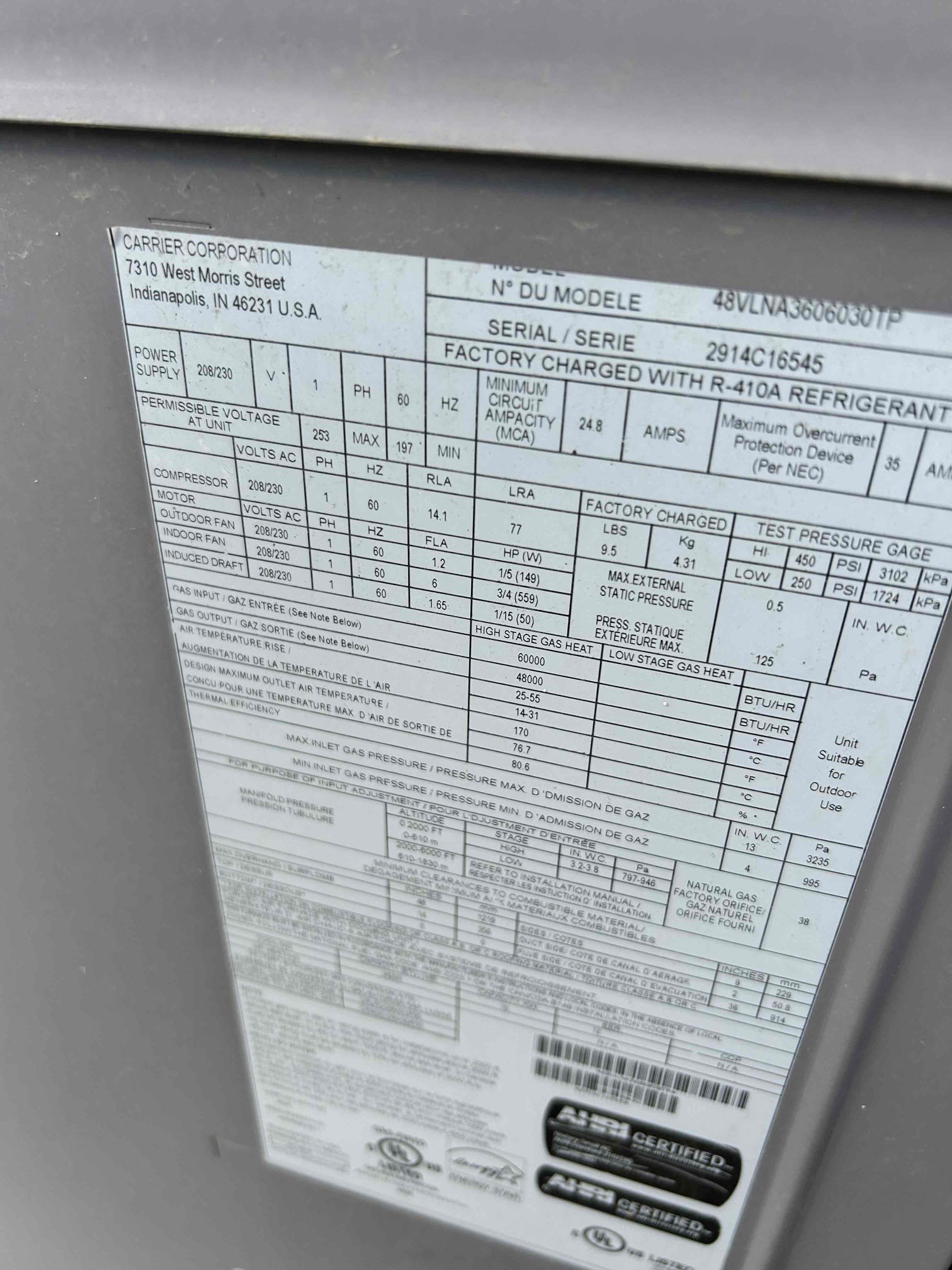 Performed annual preventive maintenance on both package rooftop units. Replaced existing air filters with new 24” × 24” filters and inspected and cleaned the coils.

Checked both thermostats and verified operation and temperature settings for evening operation. Inspected the gas belts, safety switches, and blower motors. Checked both capacitors and verified readings were within the acceptable range.

Washed out the units and cycled the cooling systems to verify compressor amperage and contactor operation.

Both systems responded properly to thermostat calls and are operating properly at the time of service. Annual maintenance completed on both units.