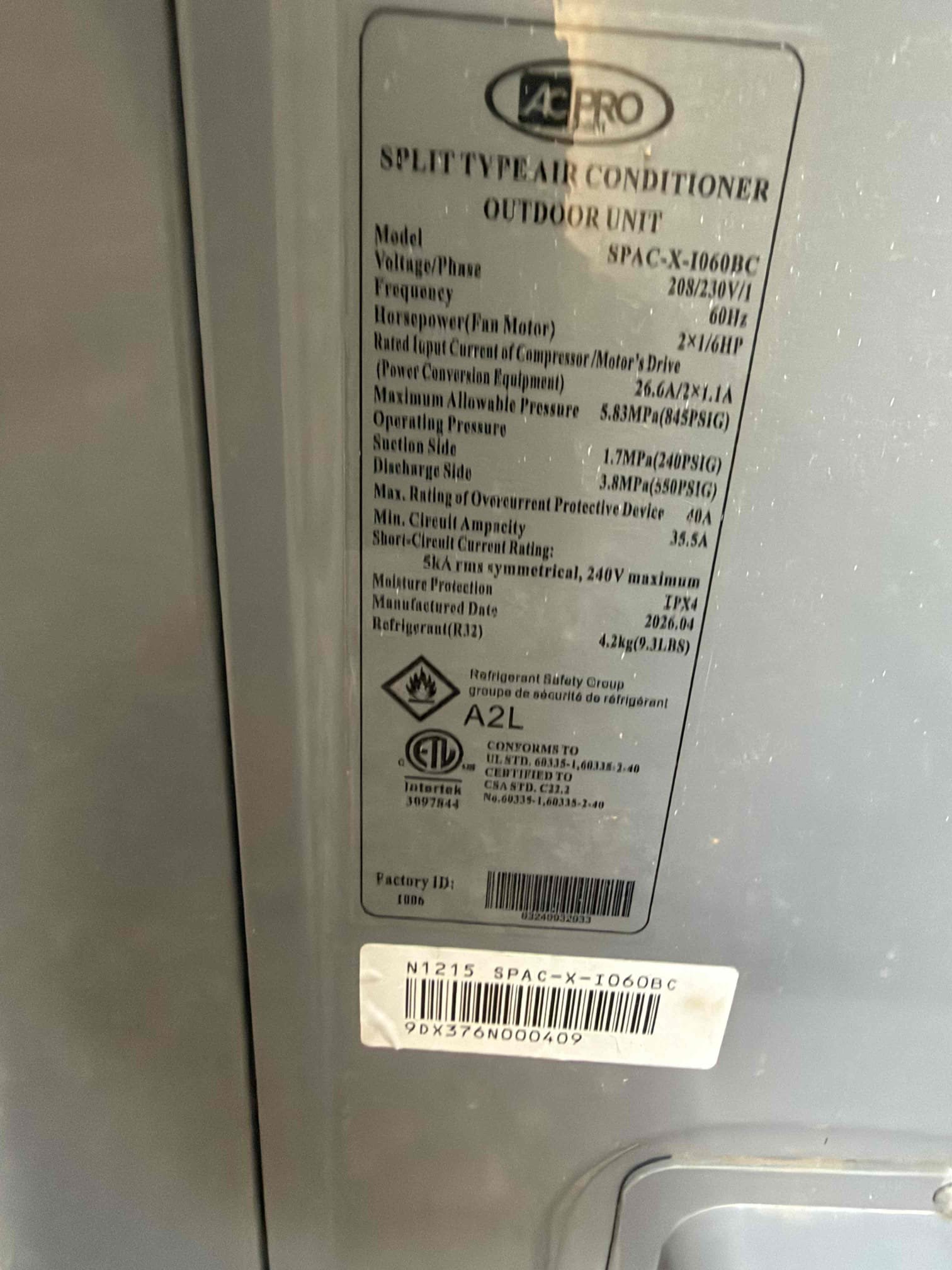 Performed an outdoor safety maintenance on a AC Pro condenser and a Lennox condenser, found condenser S#8377 not operating found low voltage spliced fixed the tstat wire unit I now working properly , condenser located on right side of home, filter located on ceiling, fau located in attic, changed 20x30 14x14 & 14x24  filter, flushed condensation line, check for thermostat, on condenser check for amperage and voltage, check for compressor, check for freon level, check for capacitors, everything within range also clear out dust accumulated inside electrical component area also check for disconnect box and rinsed condenser coil. System is working within specification in cooling at the time of maintenance.