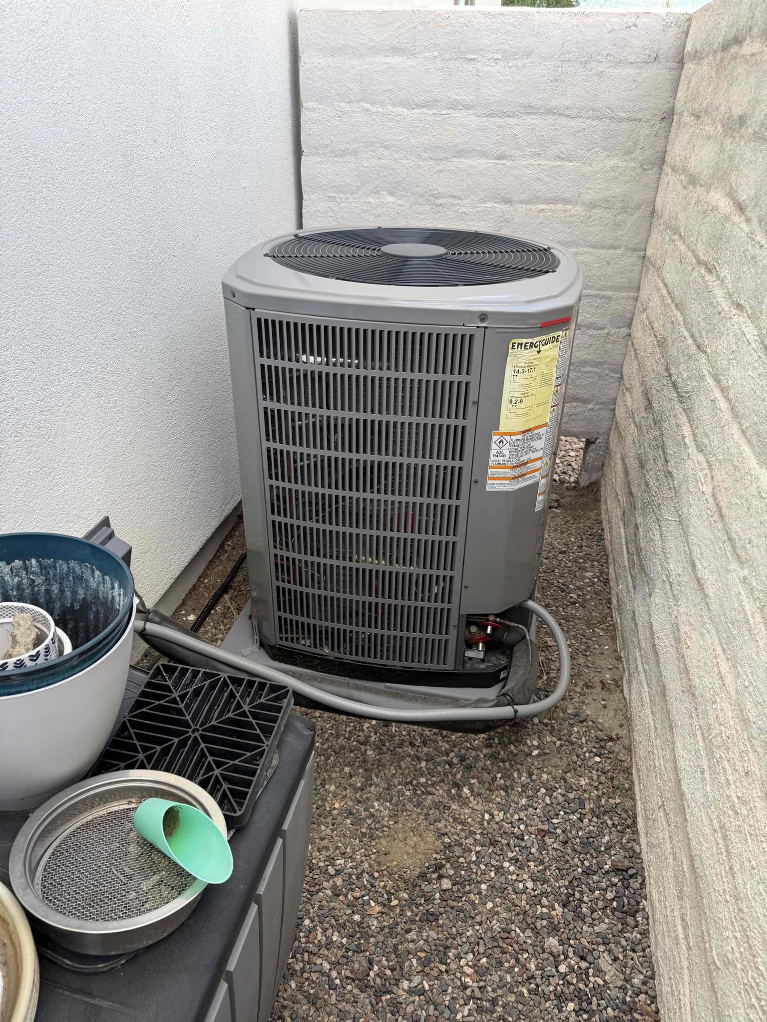 Performed annual heating maintenance on a 2026 American Standard Gold heat pump. Fau is located in hallway attic access. Replaced 20x25 and 14x14 filters. Followed sequence of operations and checked voltage, amperage, temperature rise, refrigerant levels, cleared condensation line from clear out valve, and secured electrical connections. Ecobee thermostat checked out operational. System is working properly in heating at this time of service. Gave client Starbucks gift card. 