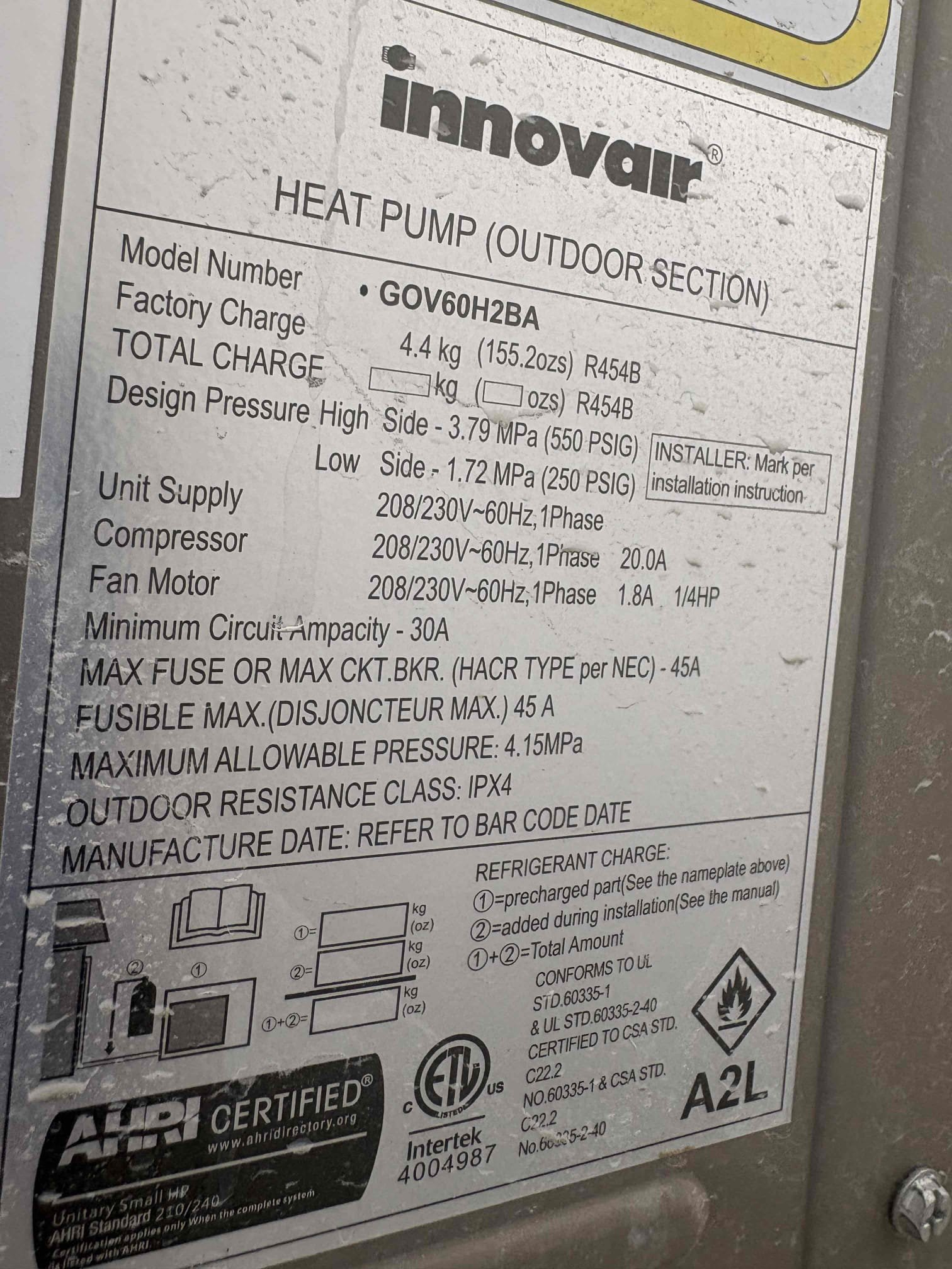 Today’s first time safety maintenance consisted of one R454B unit I first began with replacing the 20 x 25 filter in the garage location. I cleared the condensation line to ensure that it is properly draining at this time of service. The thermostat is properly calling for cooling and heating at this time of service checked amps checked capacitor pressures on the unit checked out in the correct range surge protection on the disconnect box is still operational. overall system is operating to the manufacture specs at this time of today’s safety maintenance.
Client also received the October gift card